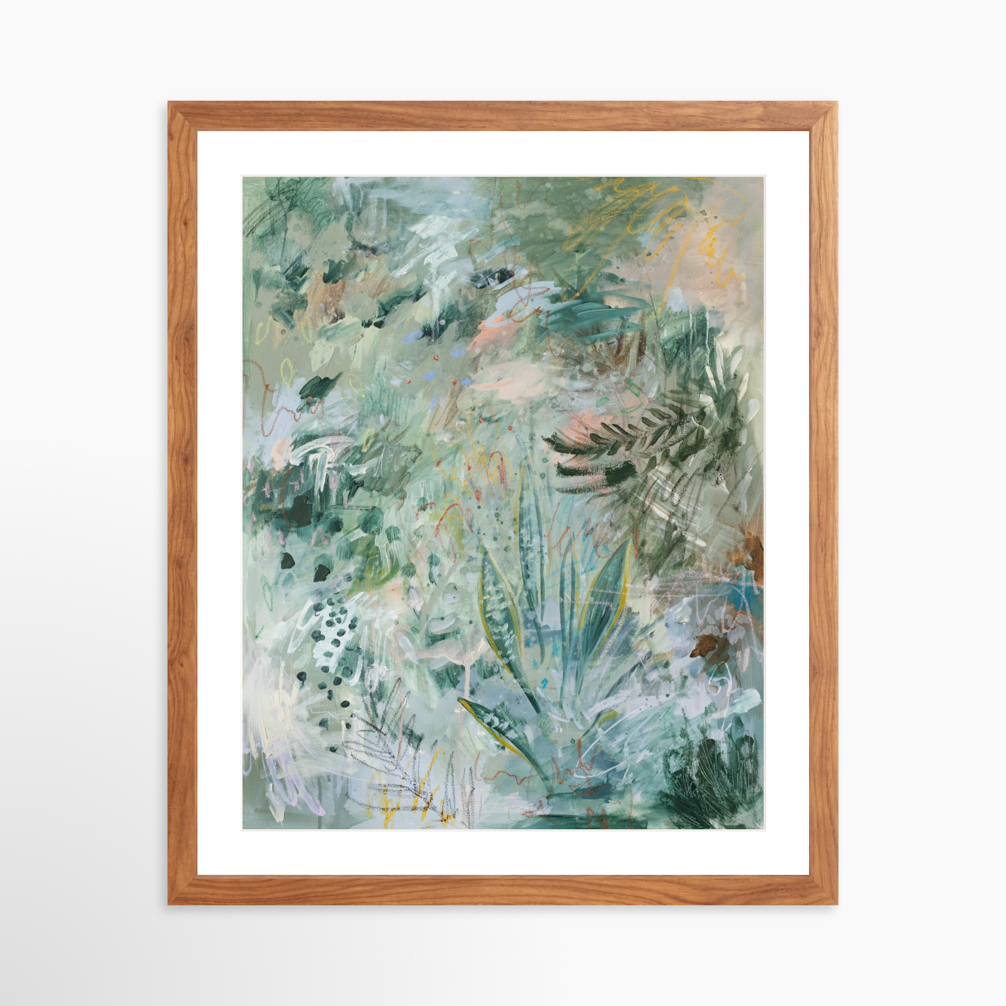 16x20 / Light Walnut Frame + White Mat