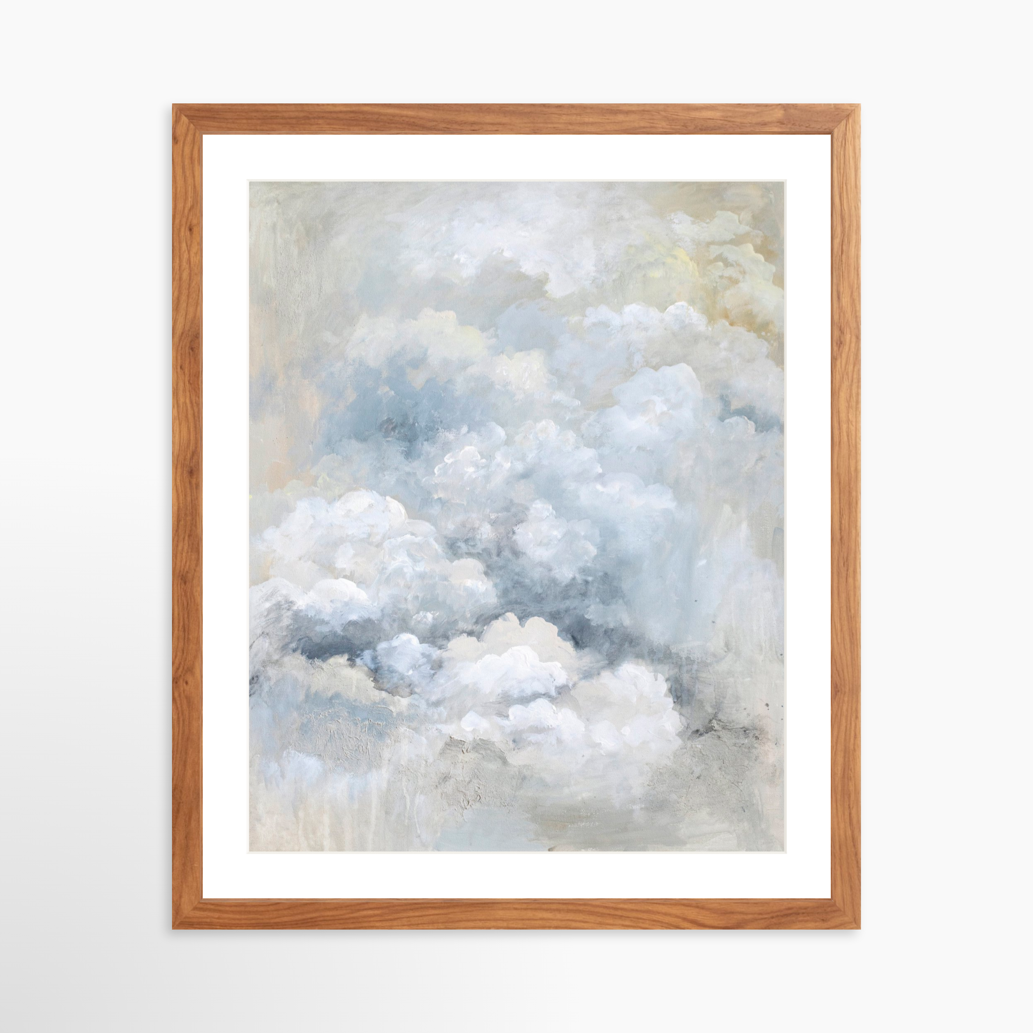 16x20 / Light Walnut Frame + White Mat