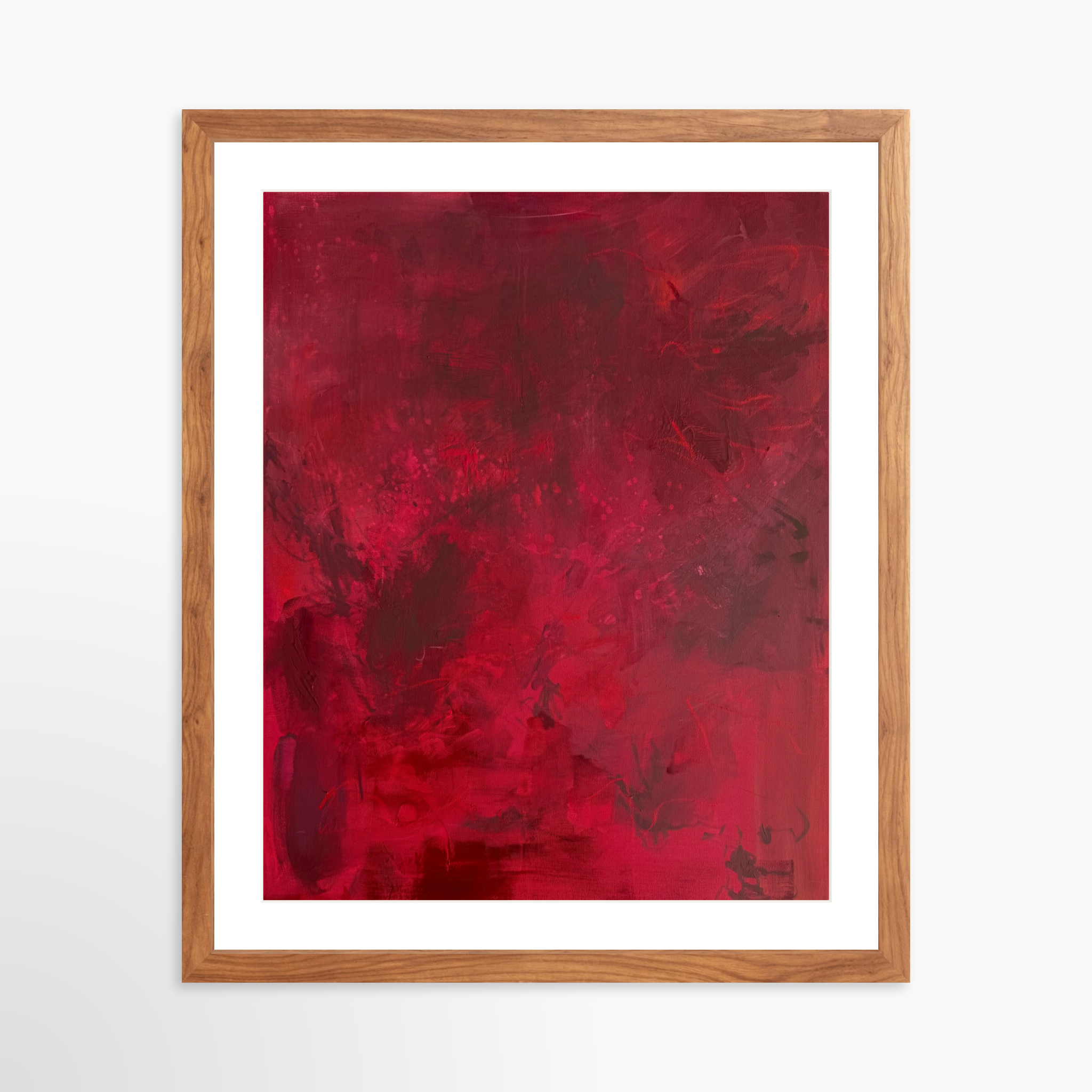 16x20 / Light Walnut Frame + White Mat