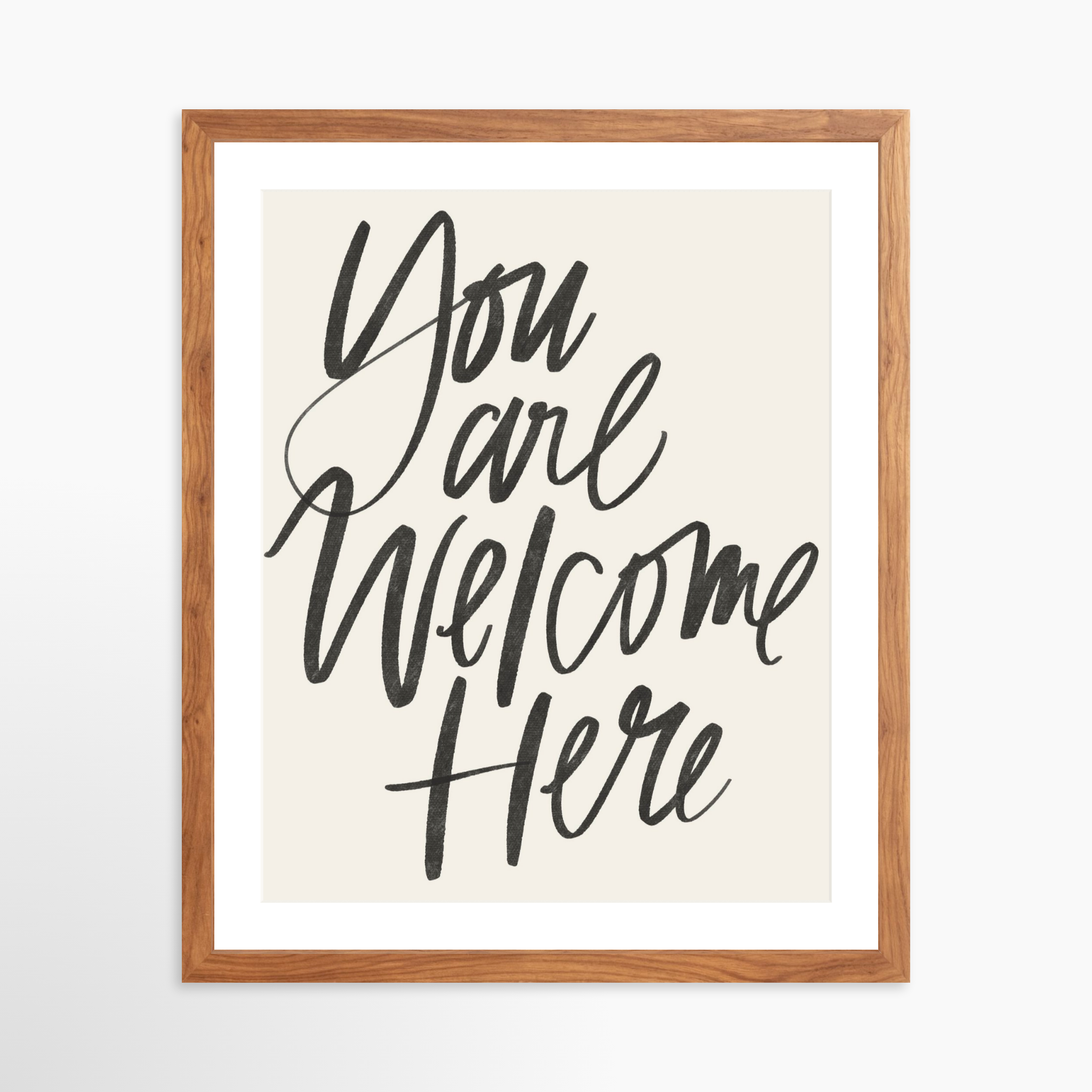 16x20 / Light Walnut Frame + White Mat