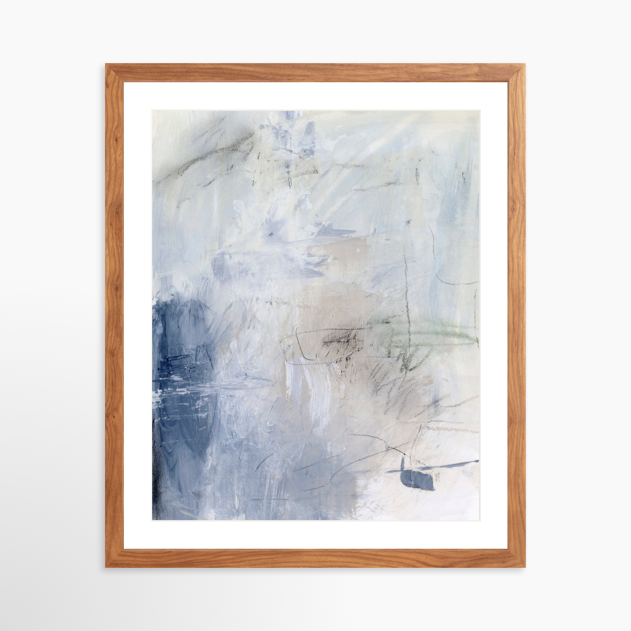 16x20 / Light Walnut Frame + White Mat