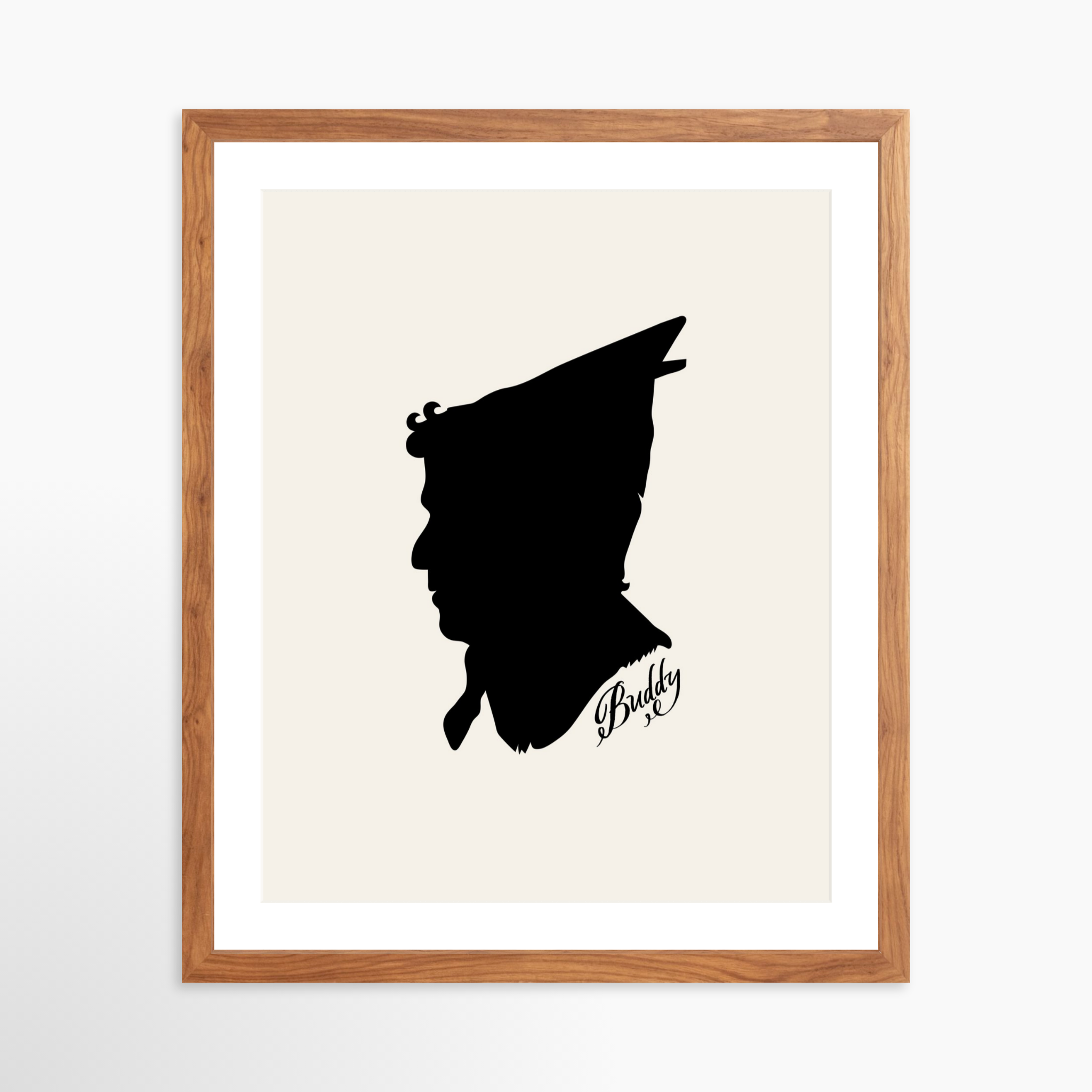 16x20 / Light Walnut Frame + White Mat