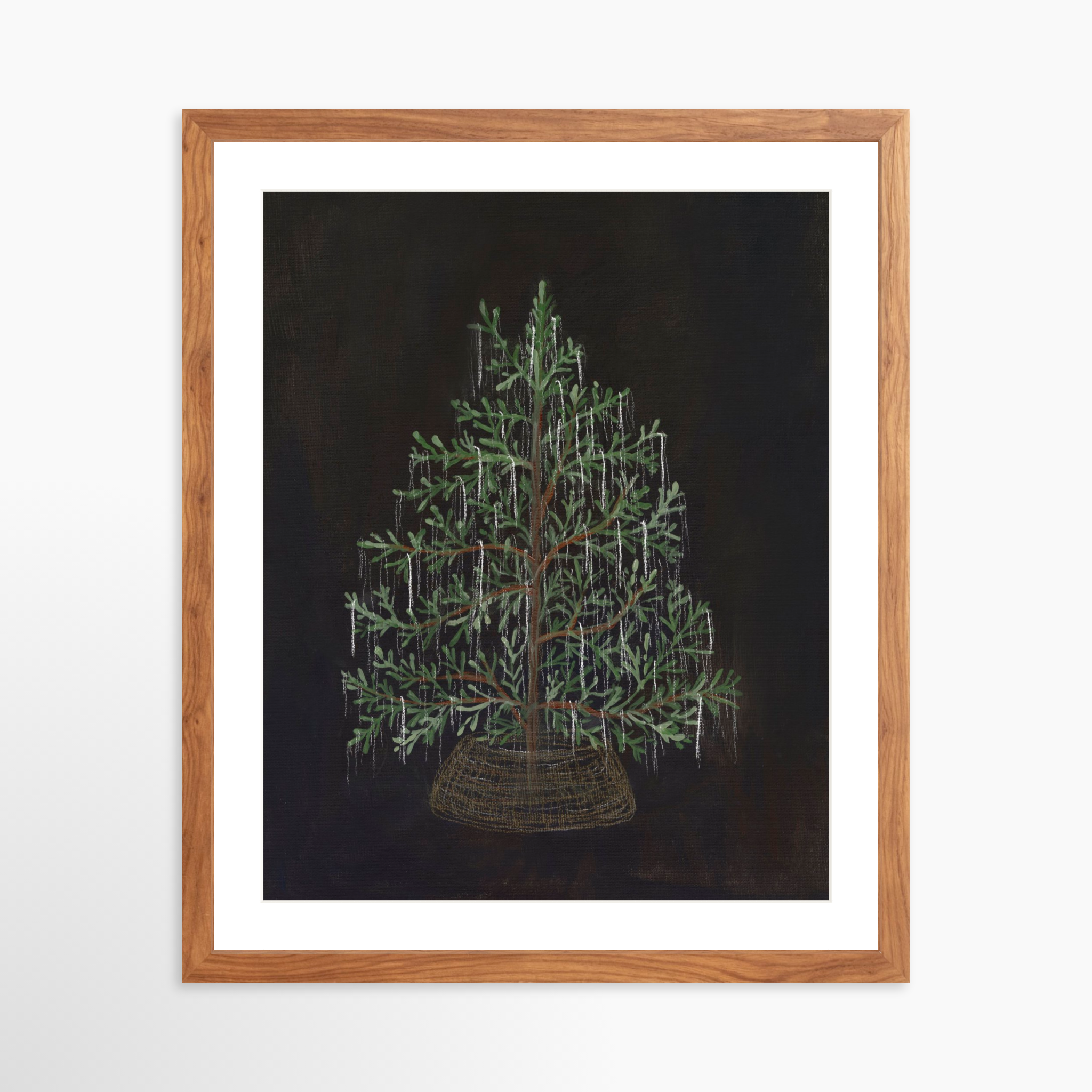 16x20 / Light Walnut Frame + White Mat