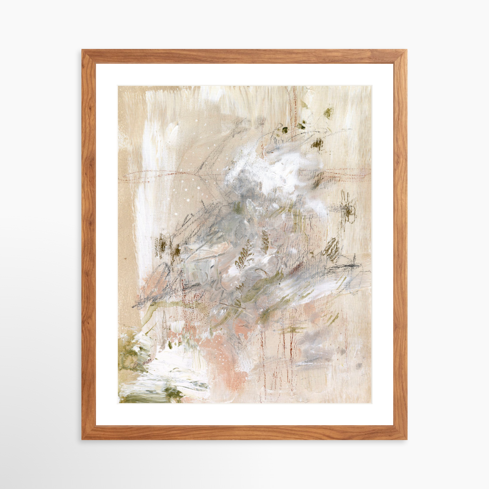 16x20 / Light Walnut Frame + White Mat