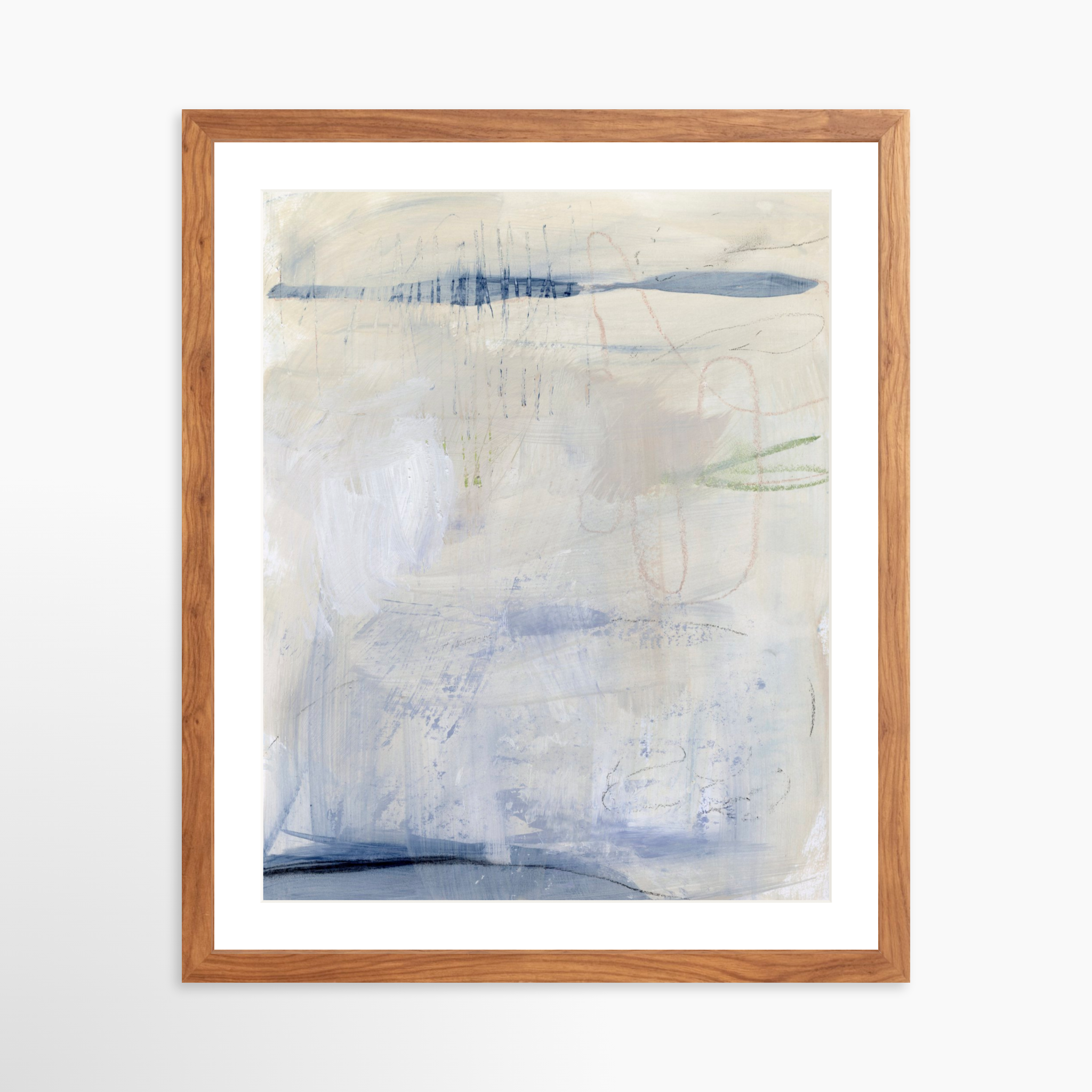 16x20 / Light Walnut Frame + White Mat