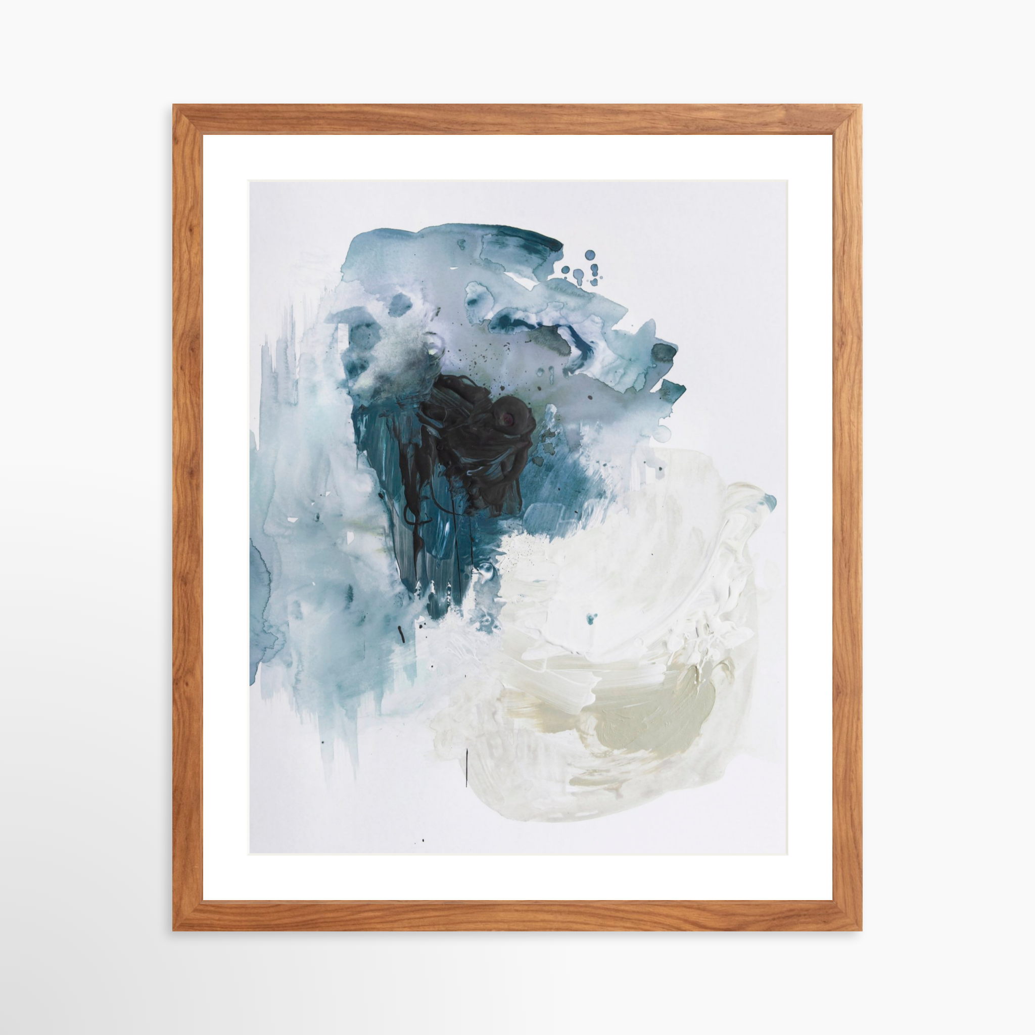 16x20 / Light Walnut Frame + White Mat