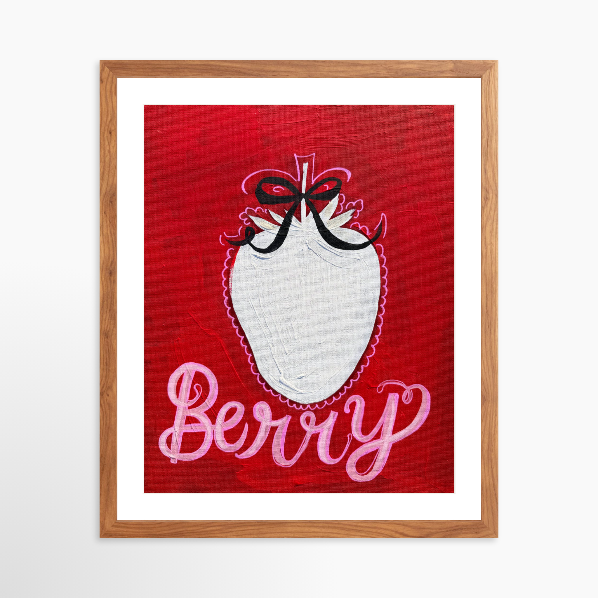 16x20 / Light Walnut Frame + White Mat