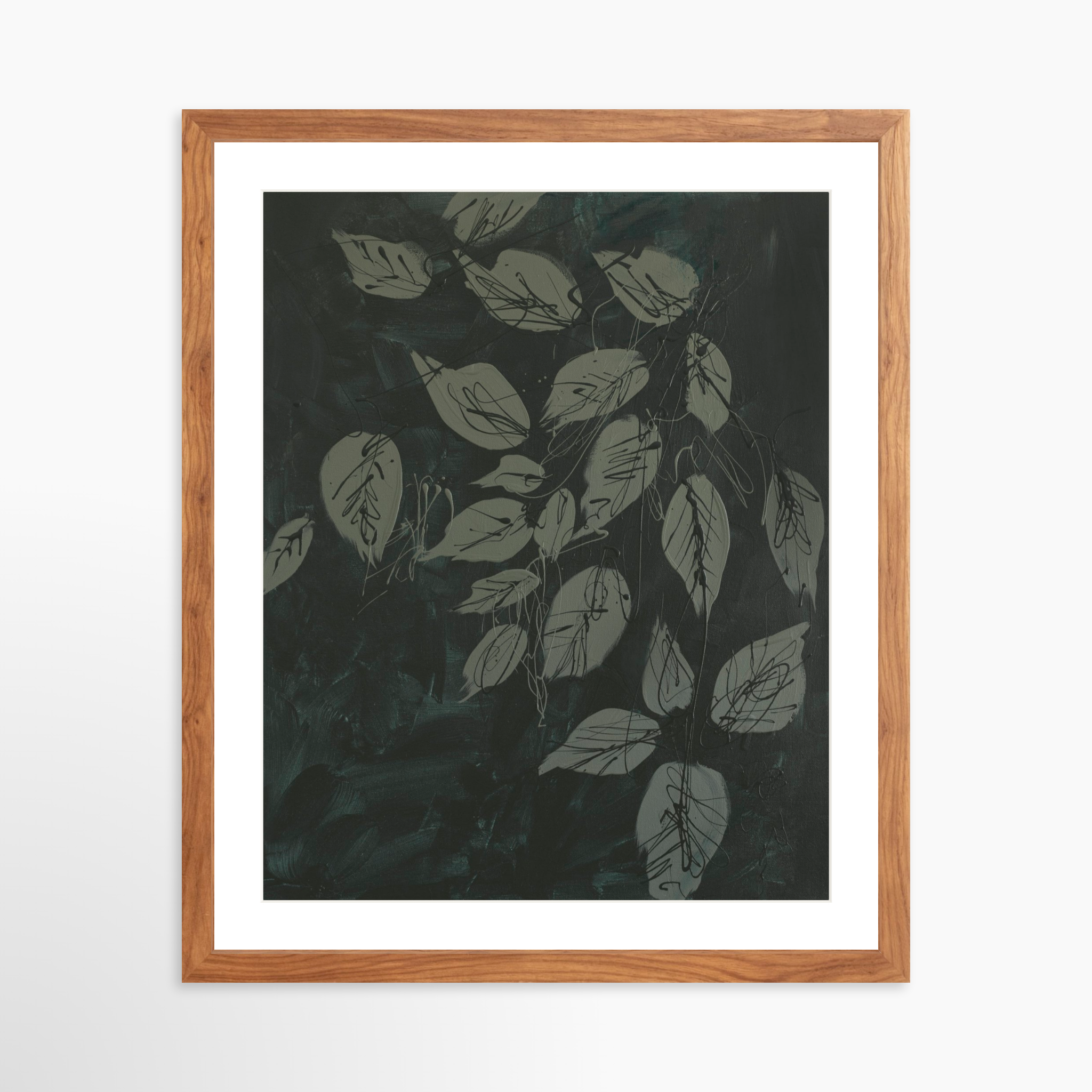 16x20 / Light Walnut Frame + White Mat