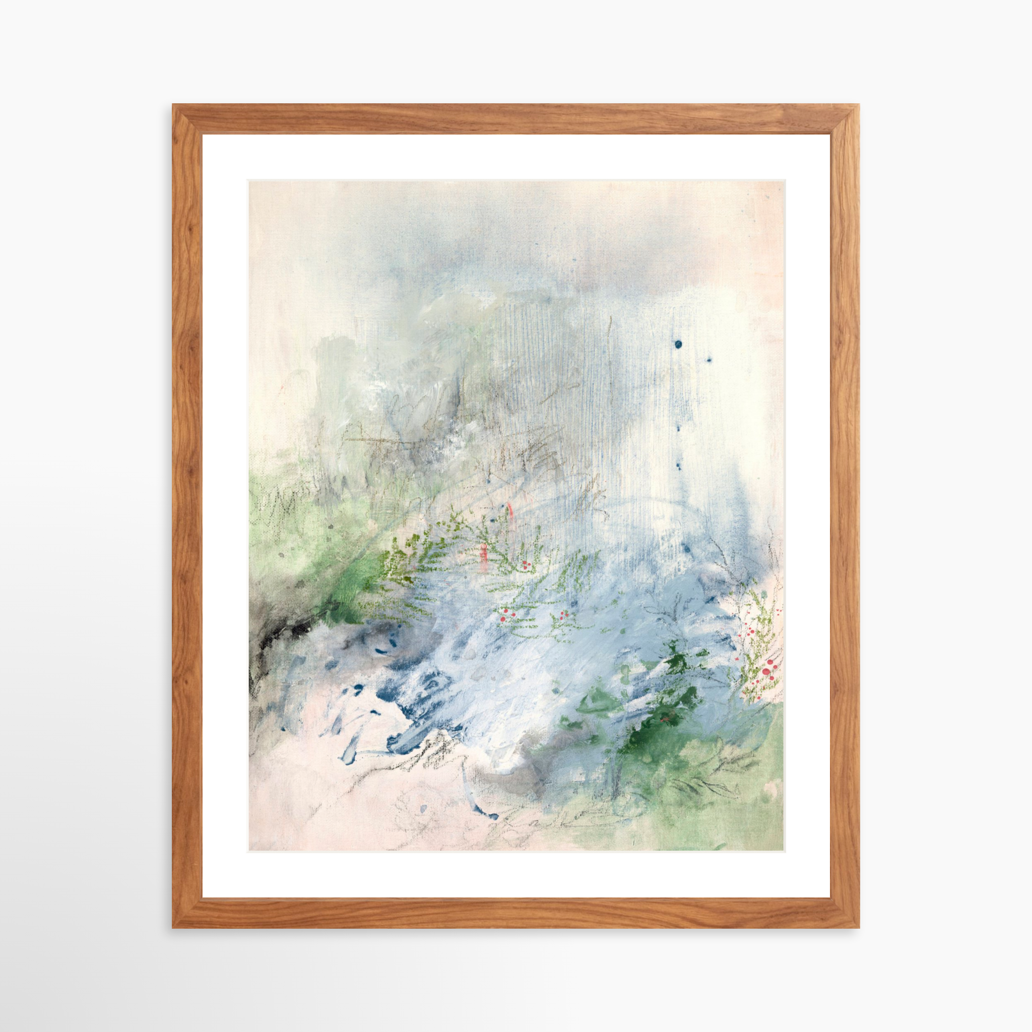 16x20 / Light Walnut Frame + White Mat