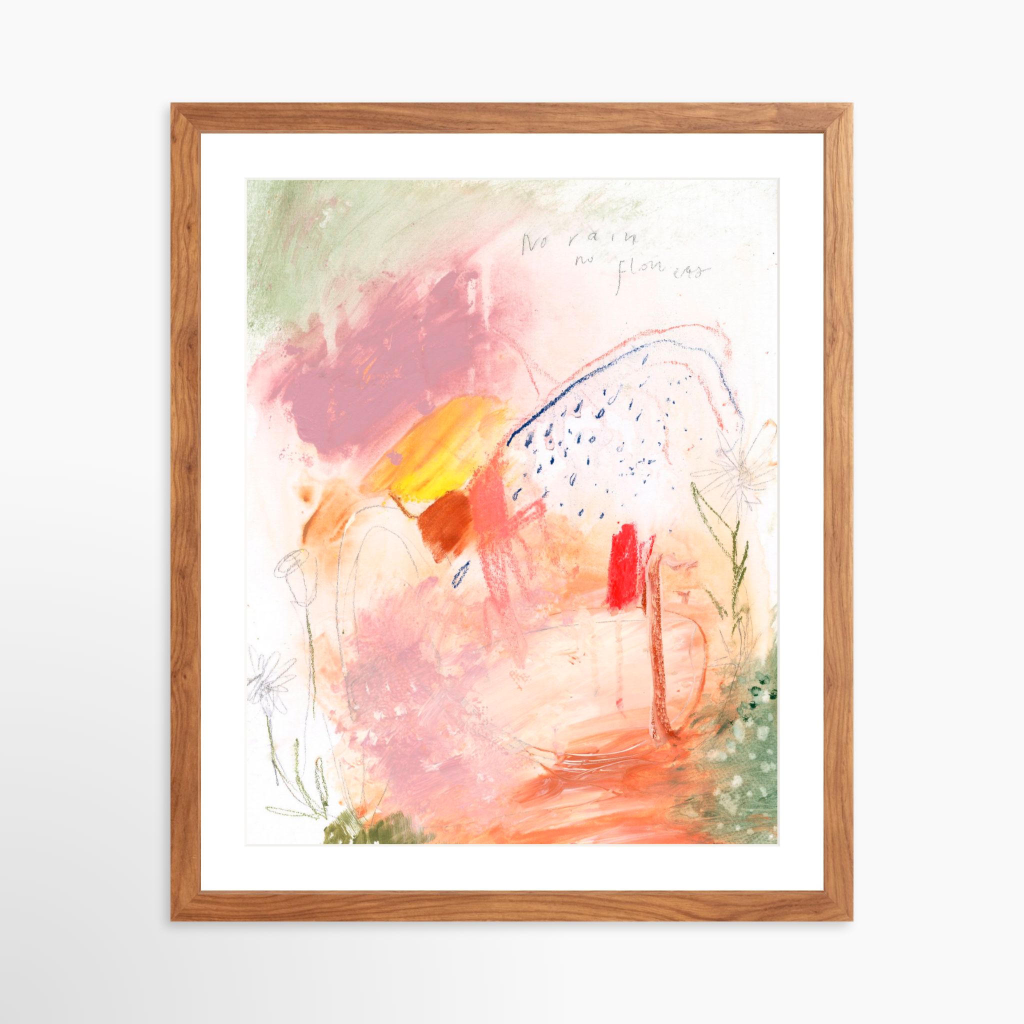 16x20 / Light Walnut Frame + White Mat