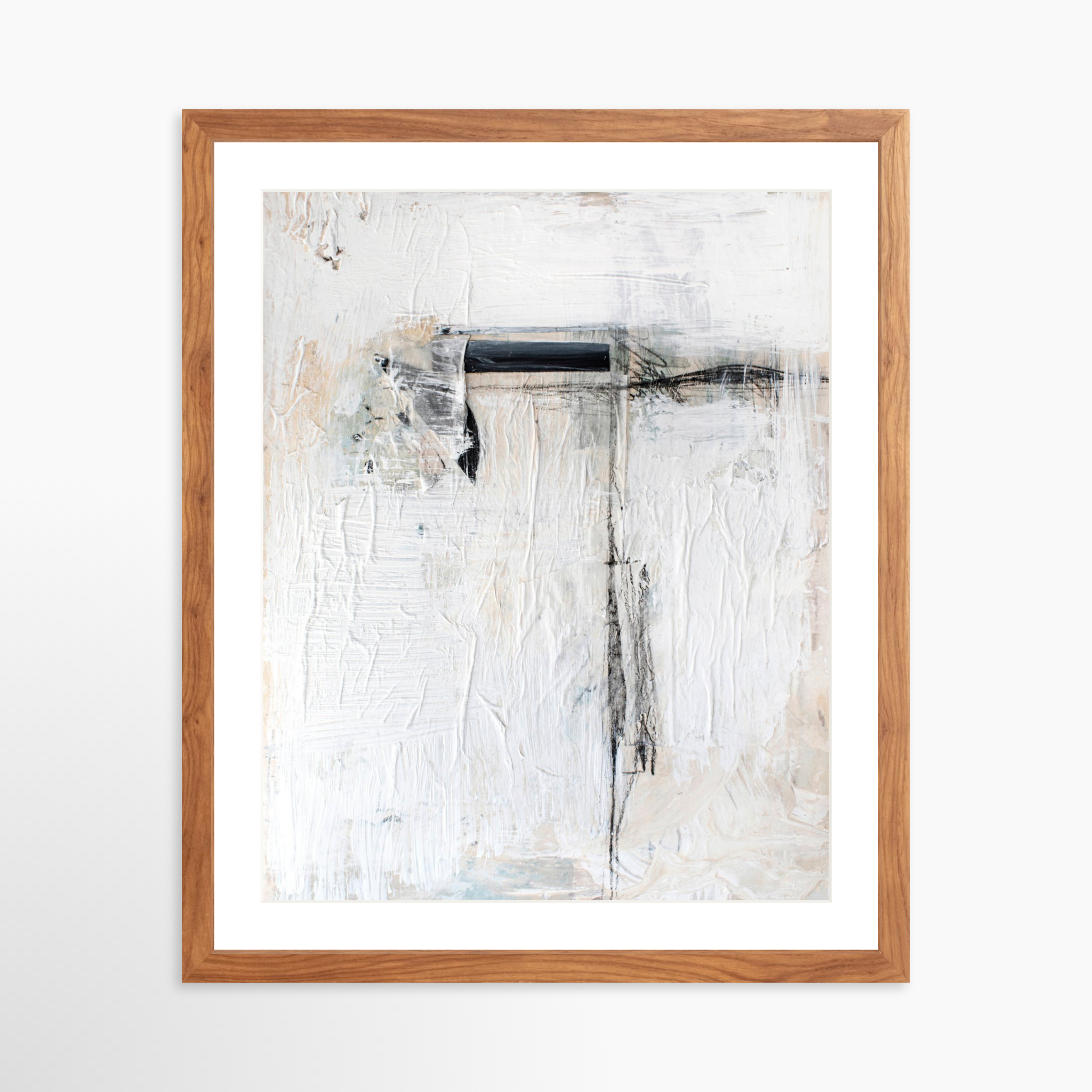 16x20 / Light Walnut Frame + White Mat