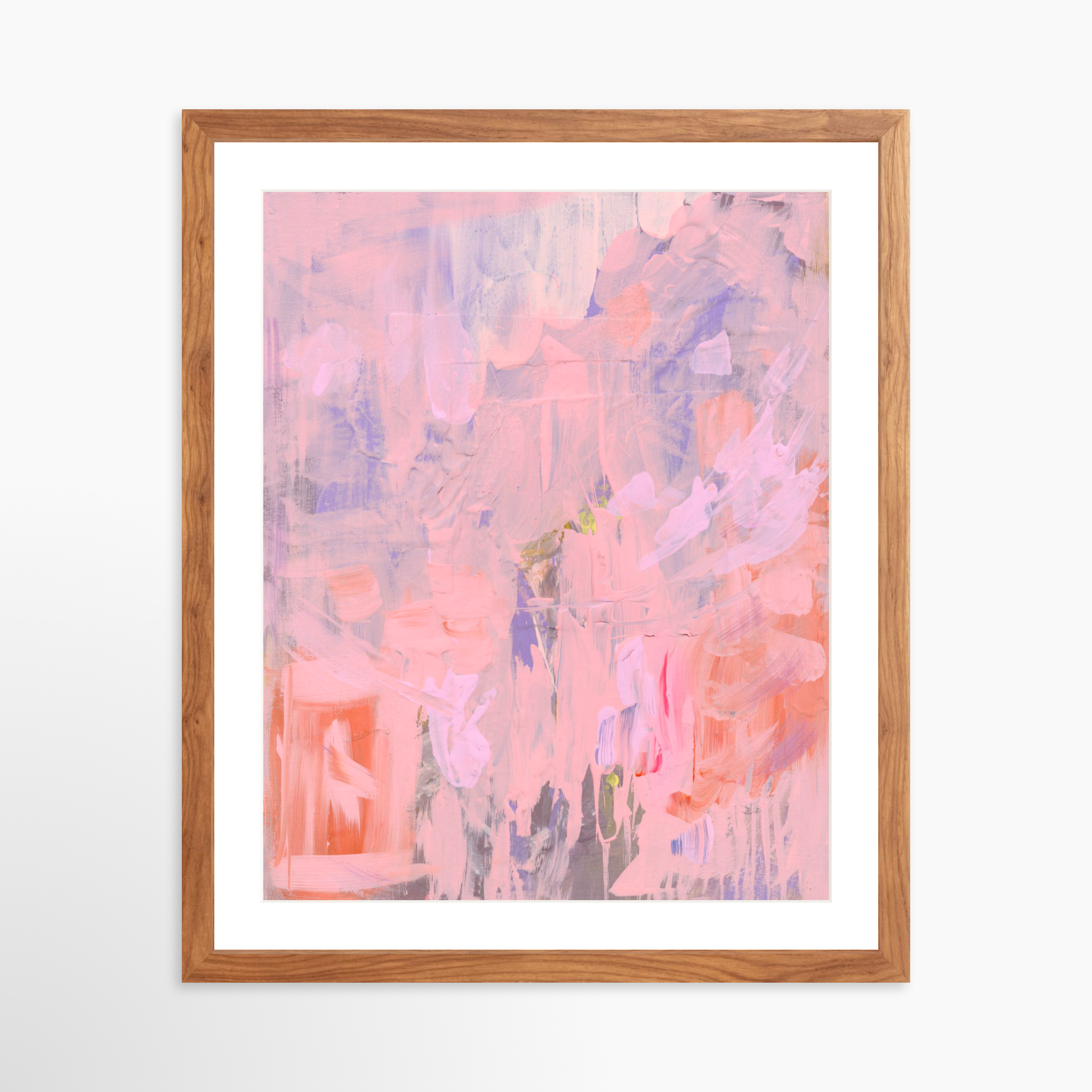 16x20 / Light Walnut Frame + White Mat