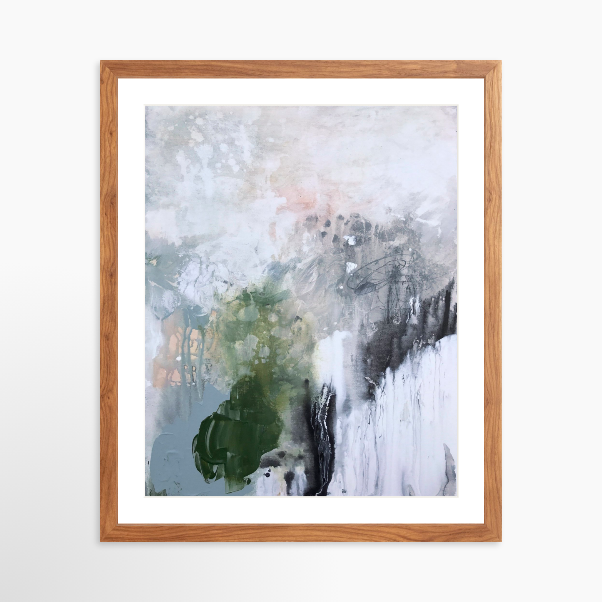 16x20 / Light Walnut Frame + White Mat