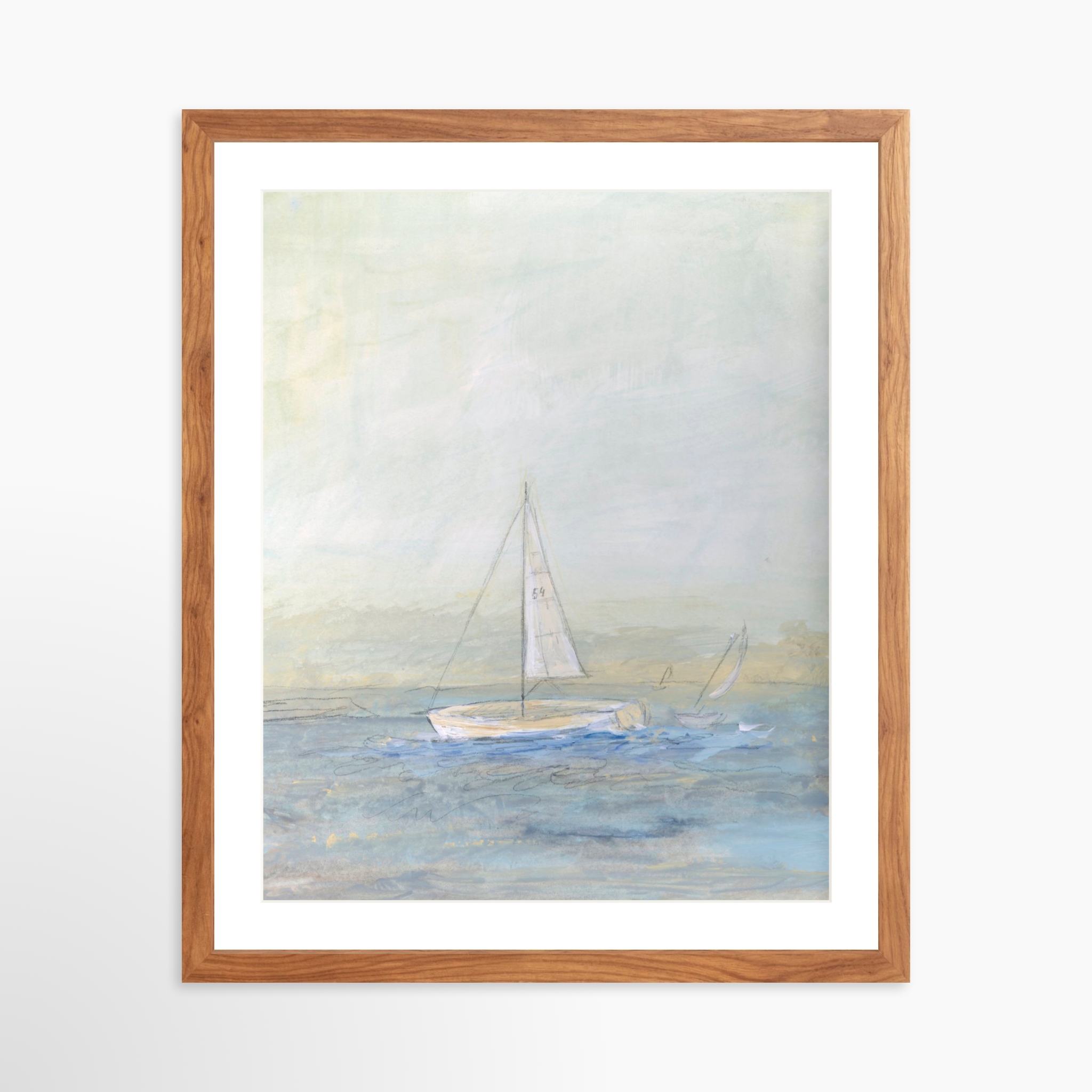 16x20 / Light Walnut Frame + White Mat