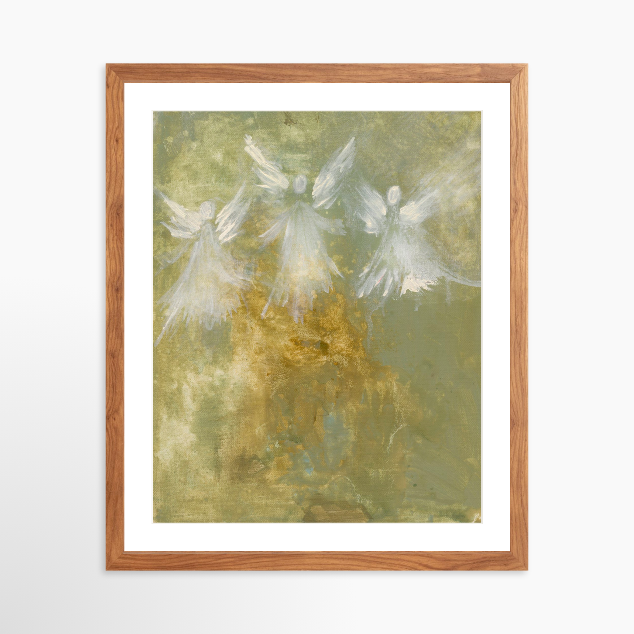 16x20 / Light Walnut Frame + White Mat