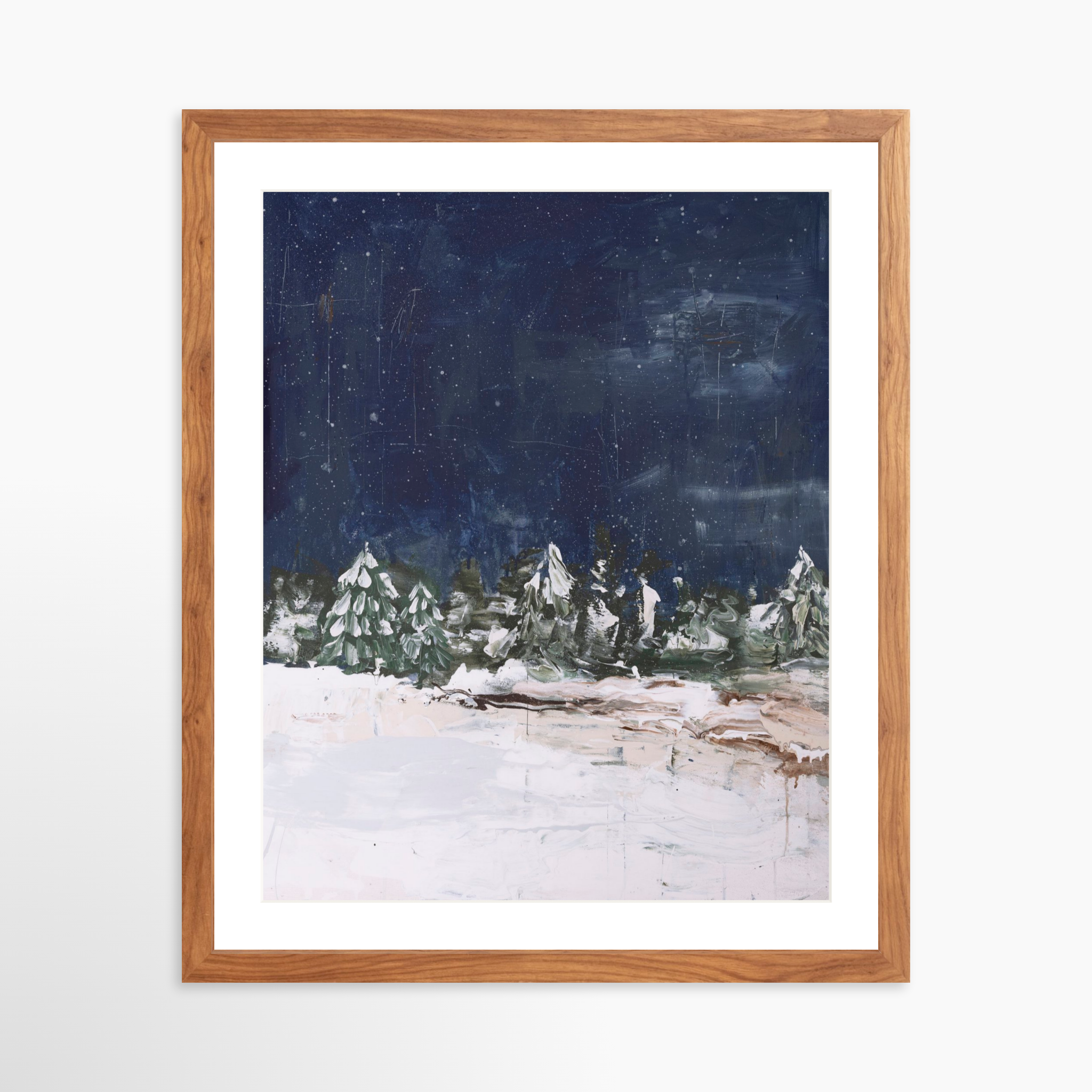 16x20 / Light Walnut Frame + White Mat