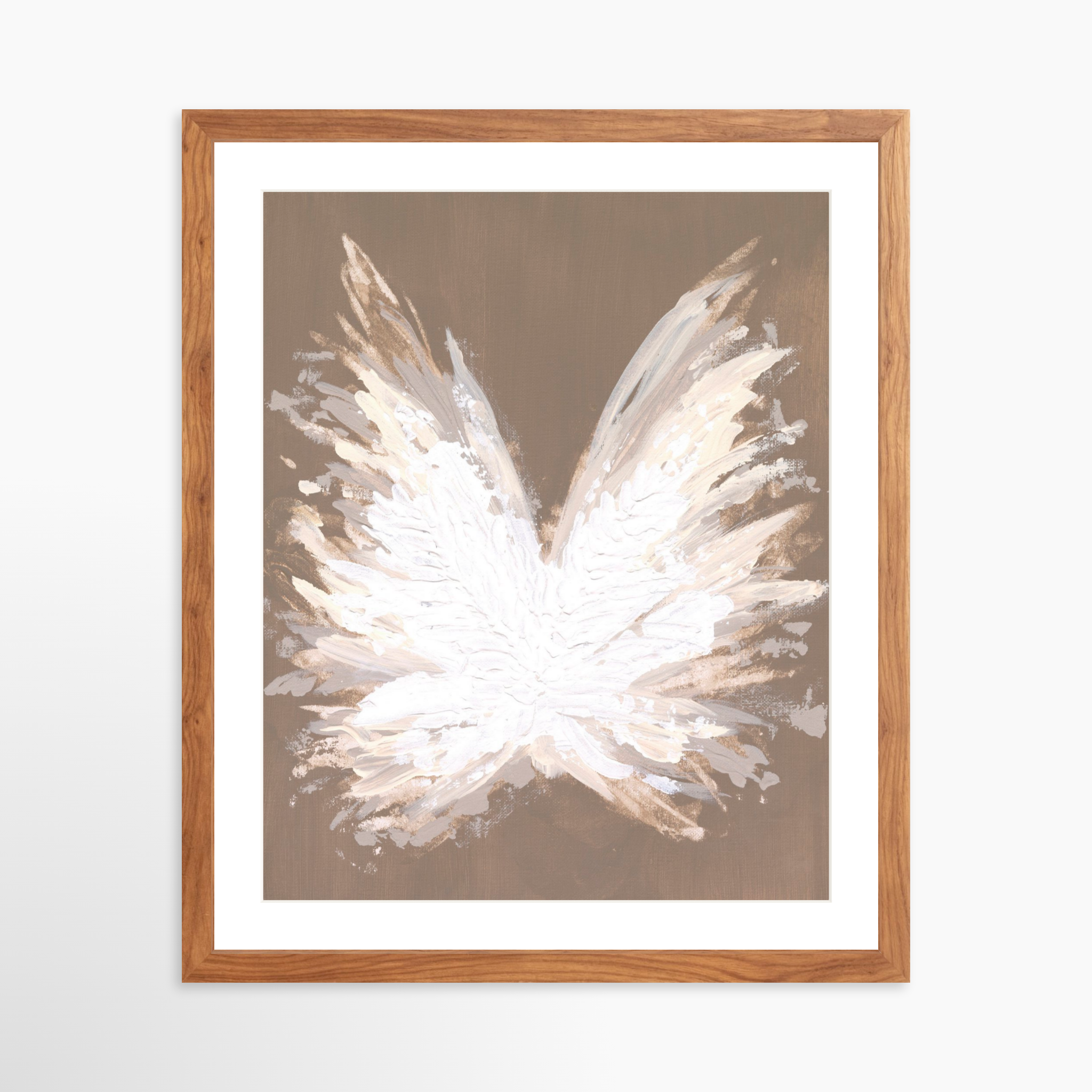 16x20 / Light Walnut Frame + White Mat