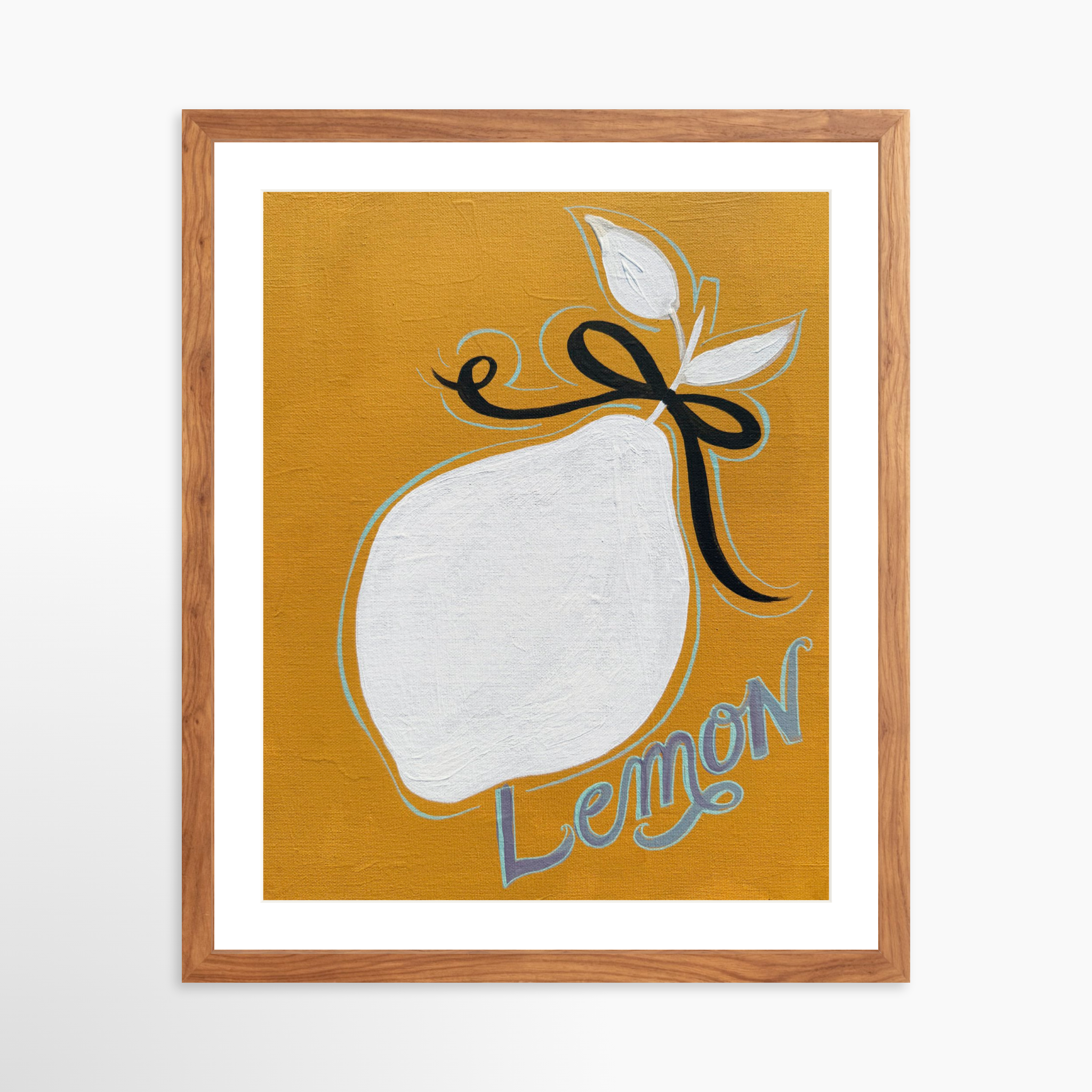 16x20 / Light Walnut Frame + White Mat