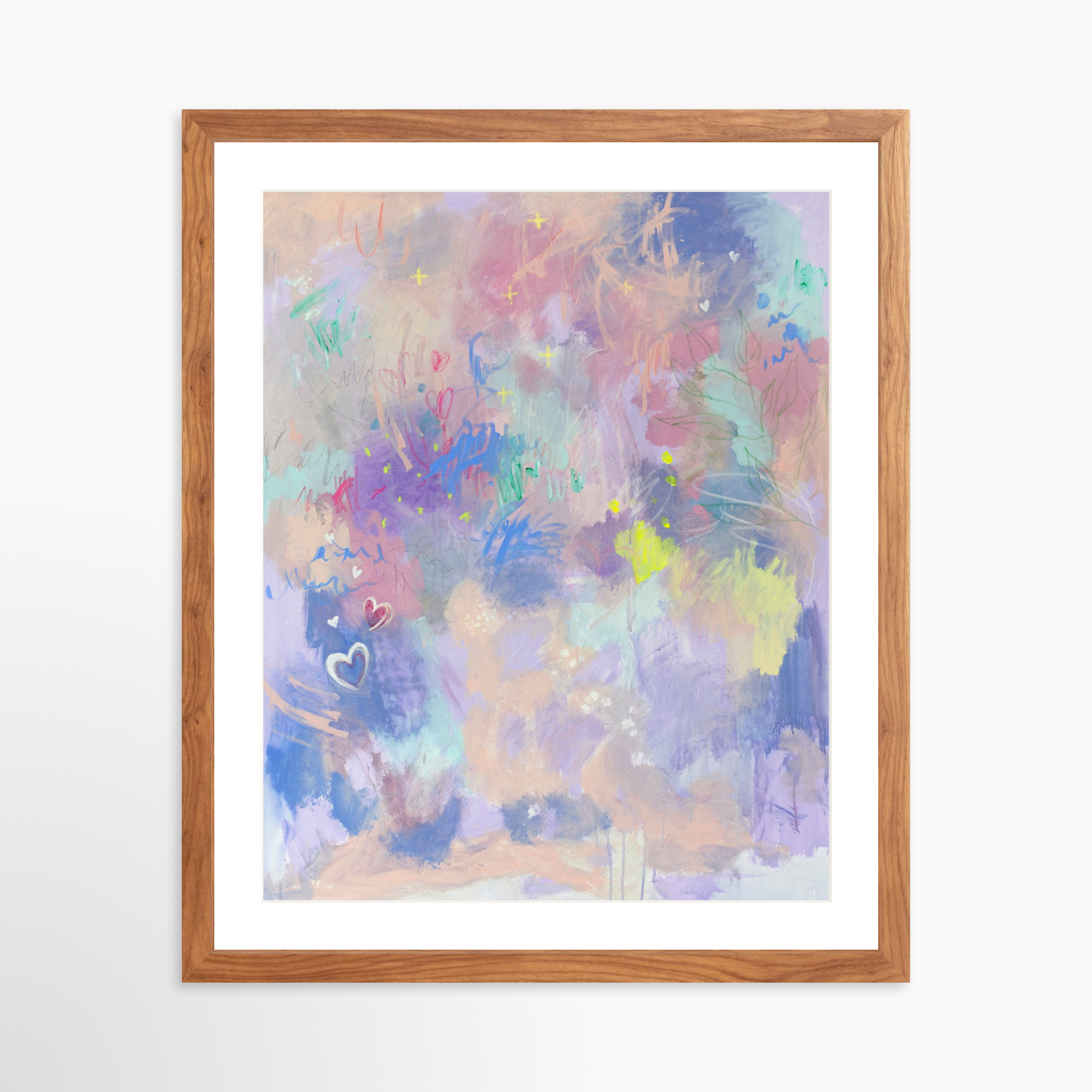 16x20 / Light Walnut Frame + White Mat