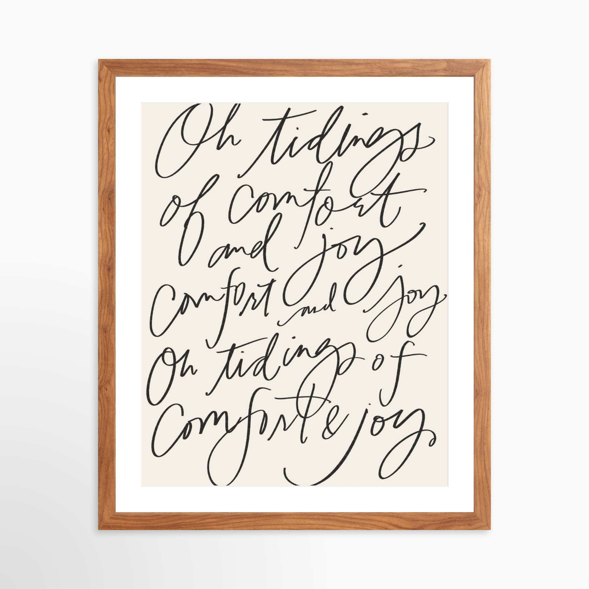 16x20 / Light Walnut Frame + White Mat