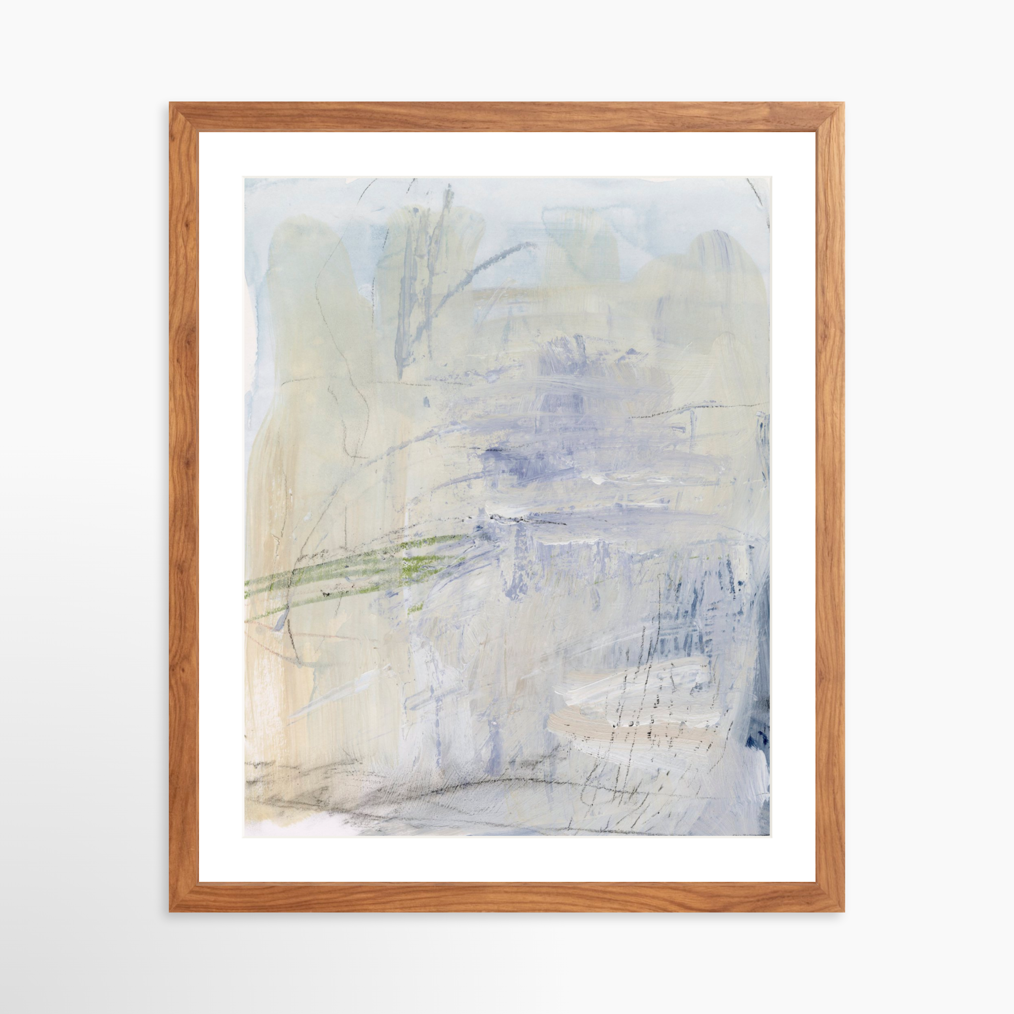16x20 / Light Walnut Frame + White Mat