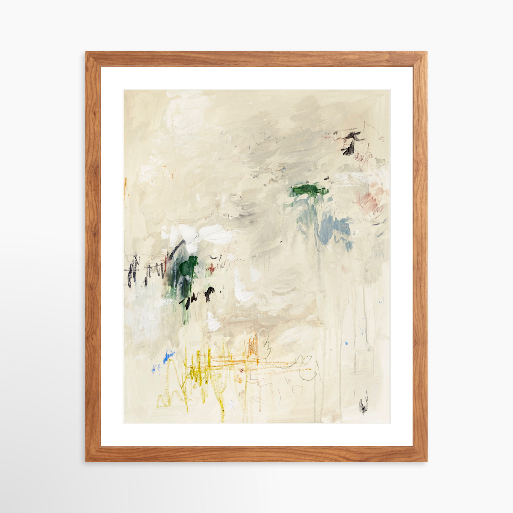 16x20 / Light Walnut Frame + White Mat