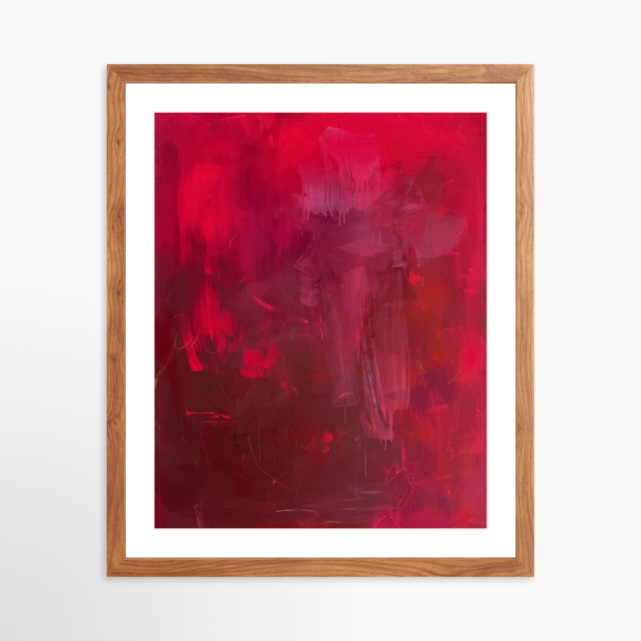 16x20 / Light Walnut Frame + White Mat