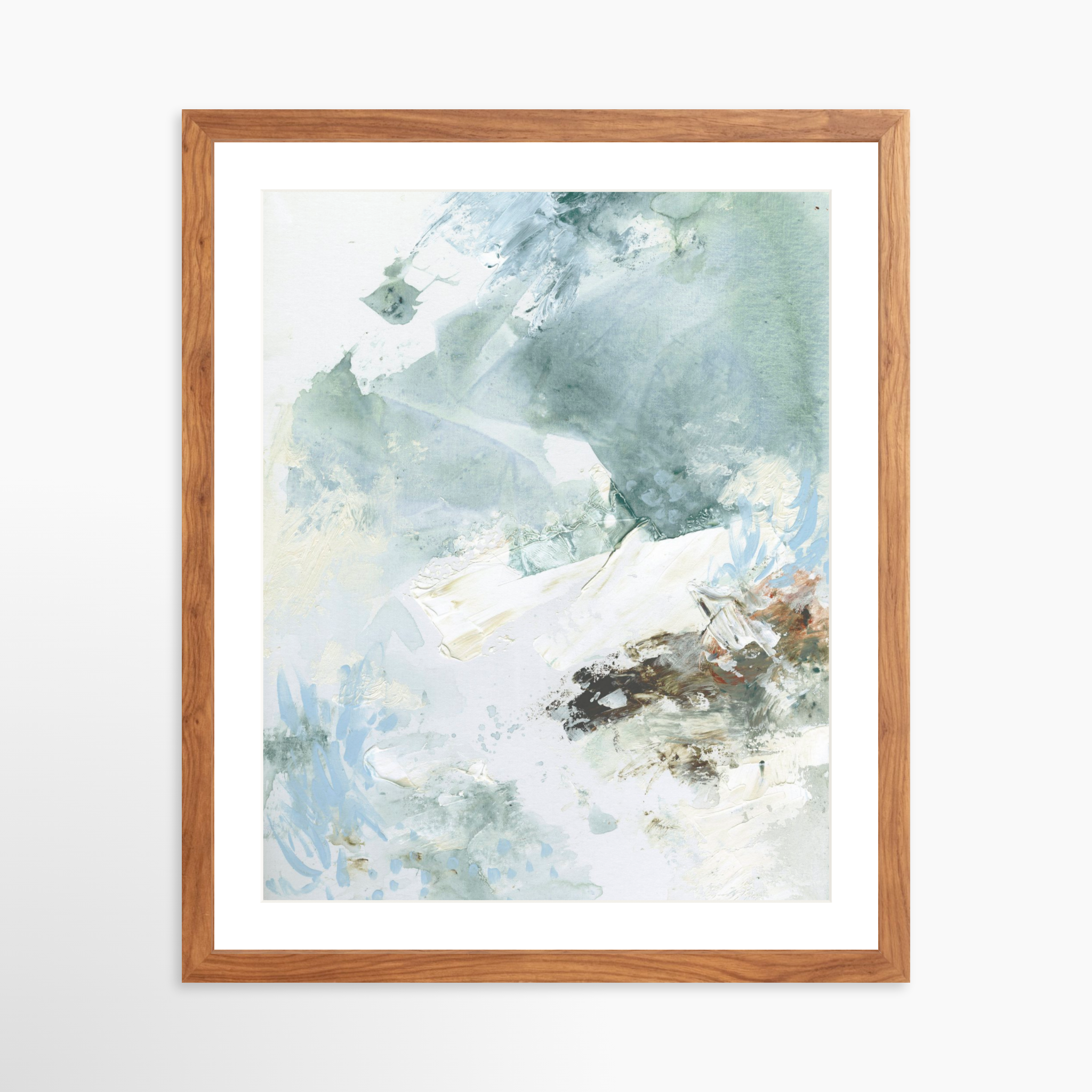 16x20 / Light Walnut Frame + White Mat