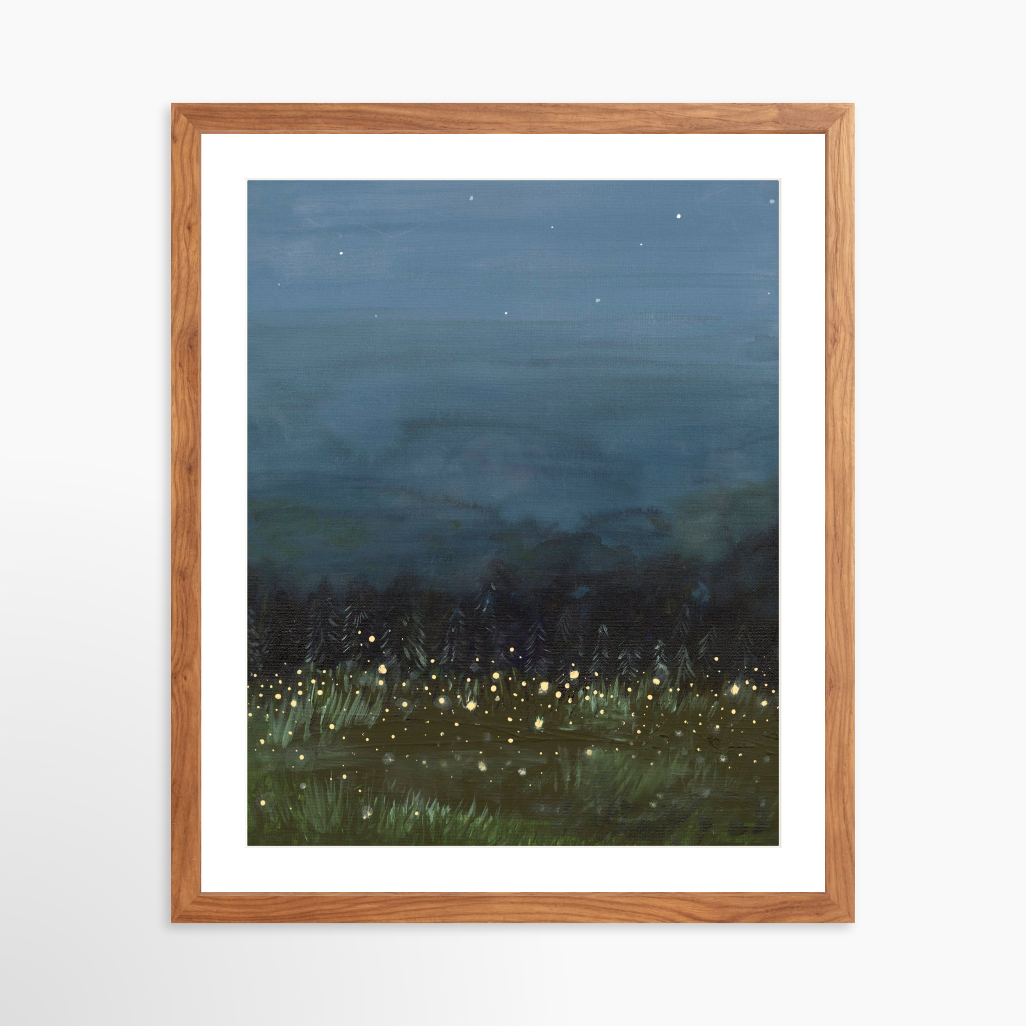 16x20 / Light Walnut Frame + White Mat