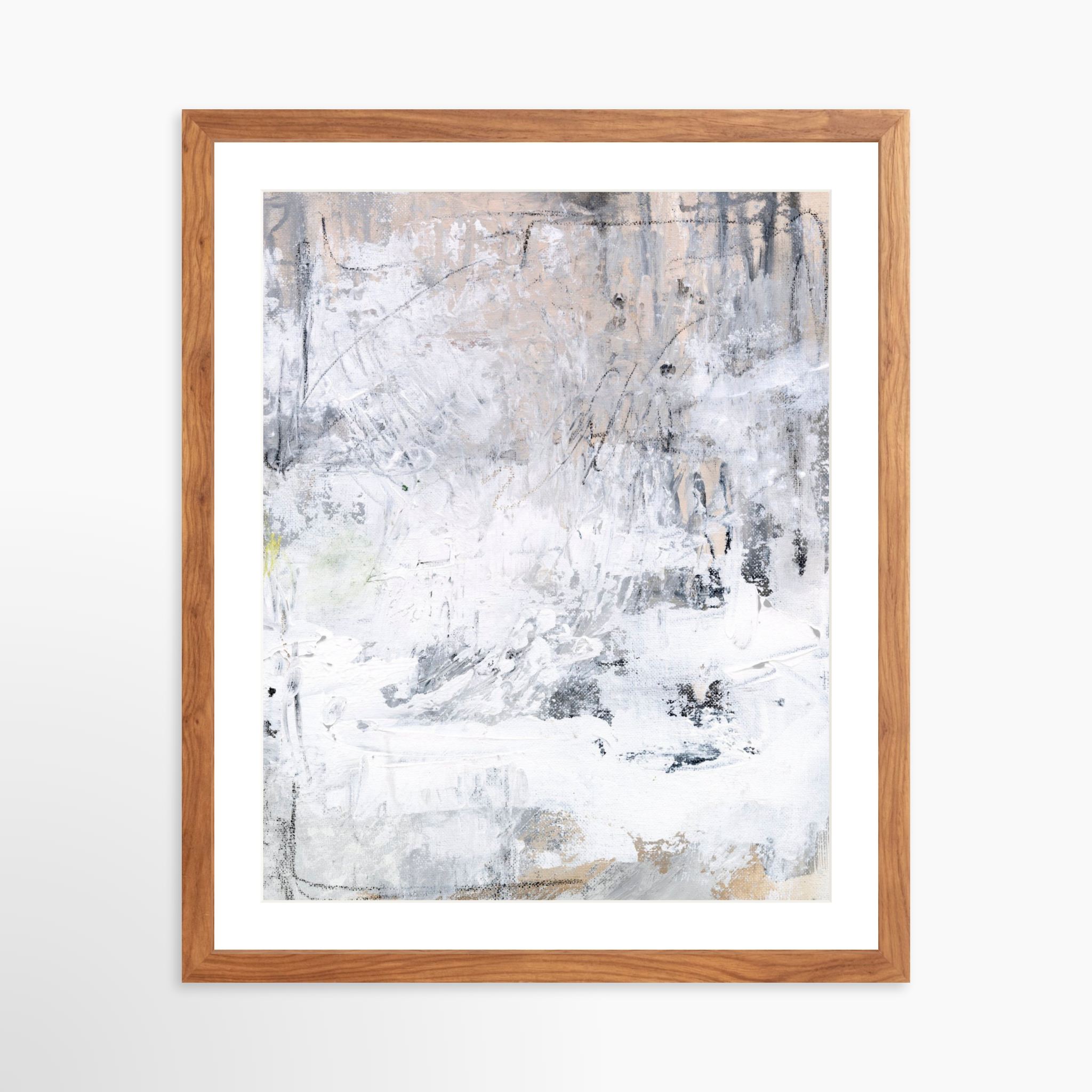 16x20 / Light Walnut Frame + White Mat