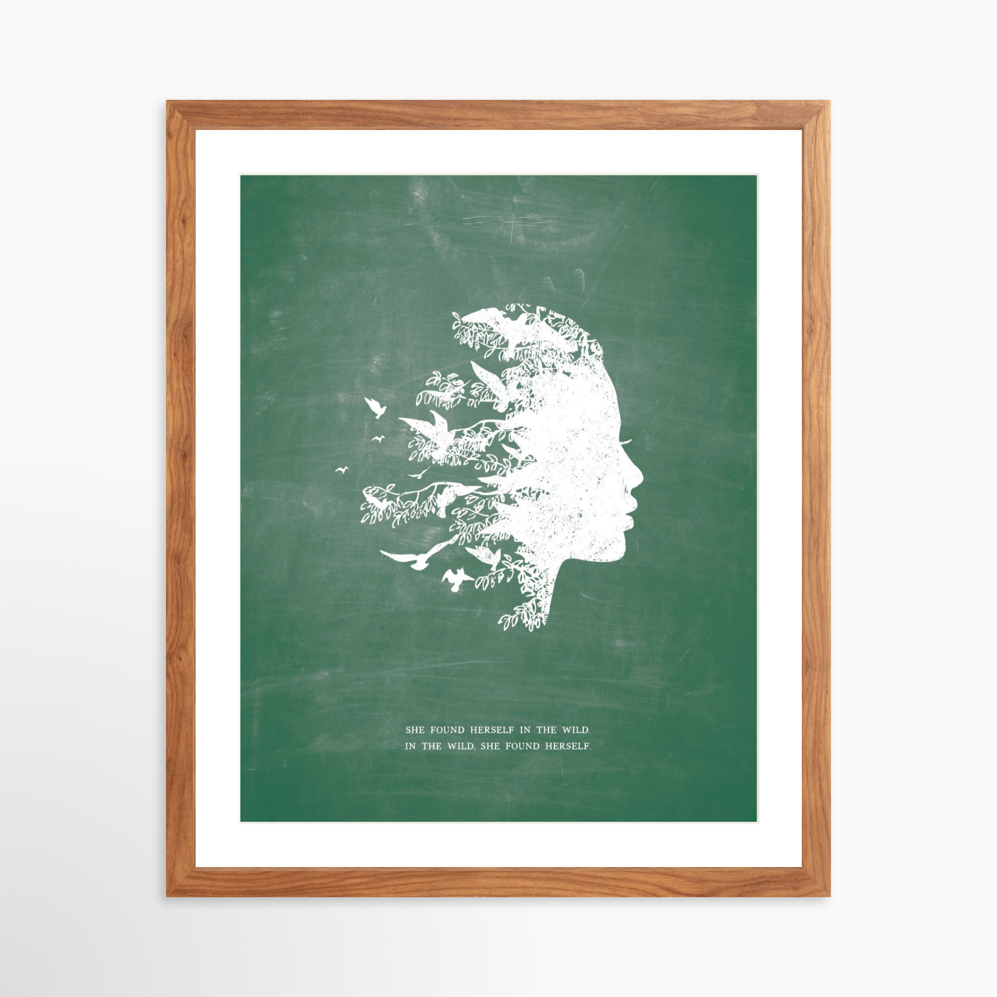 16x20 / Light Walnut Frame + White Mat