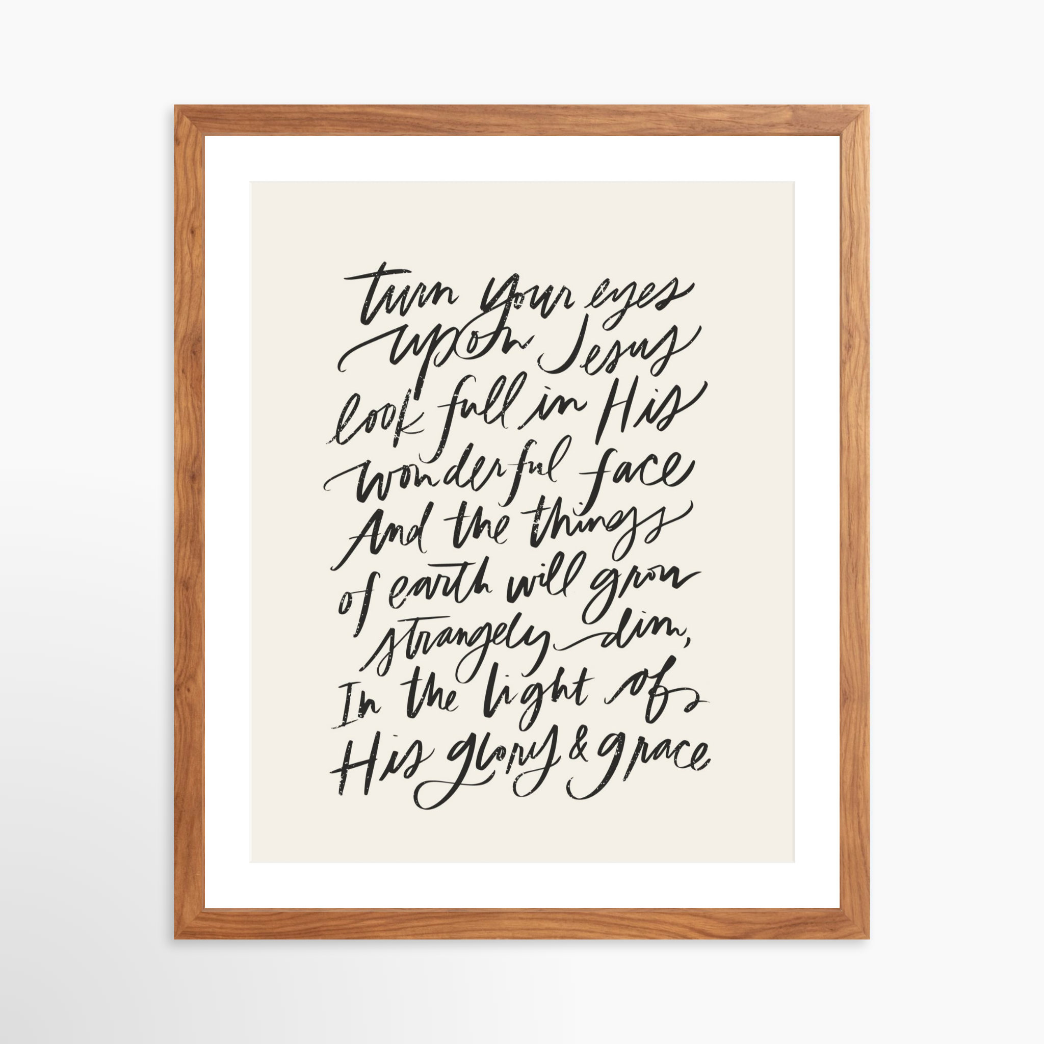 16x20 / Light Walnut Frame + White Mat