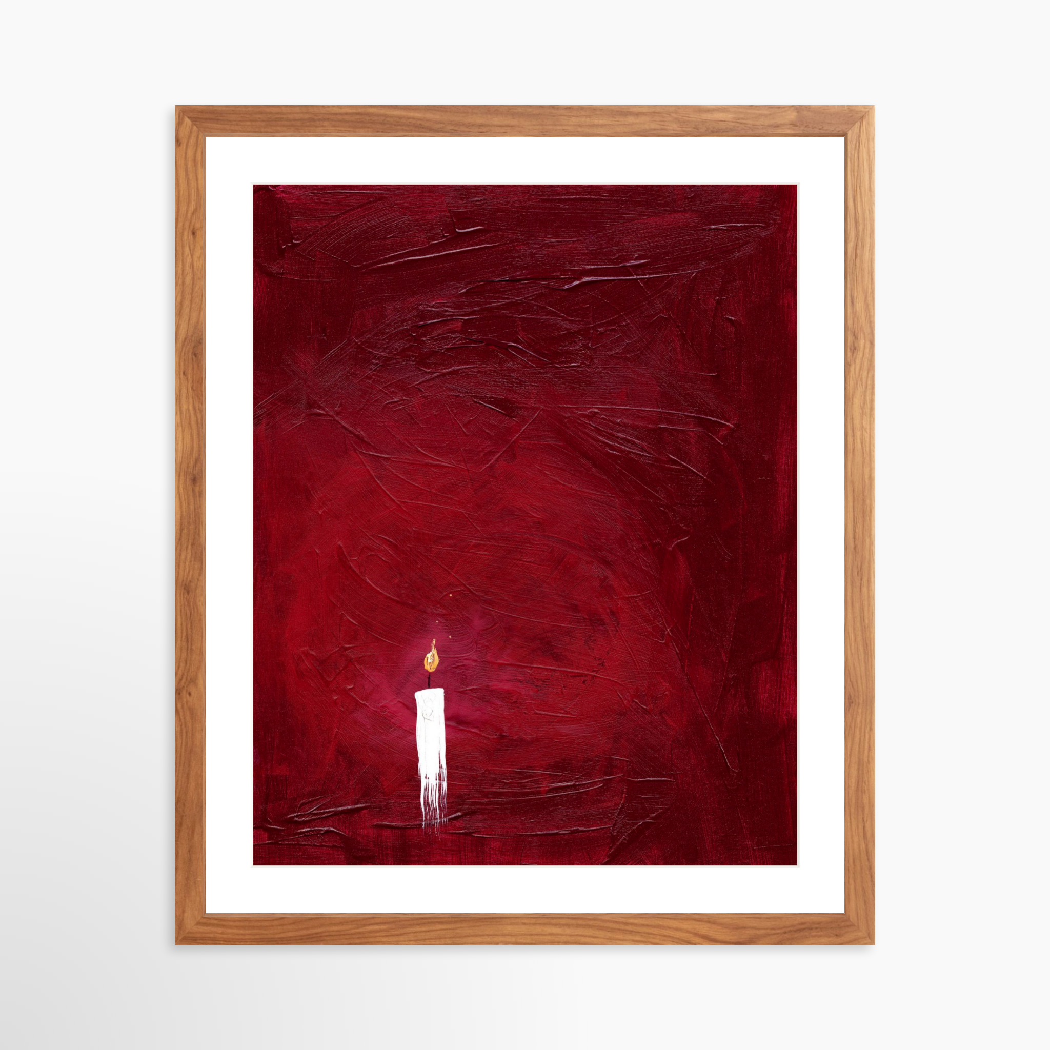 16x20 / Light Walnut Frame + White Mat