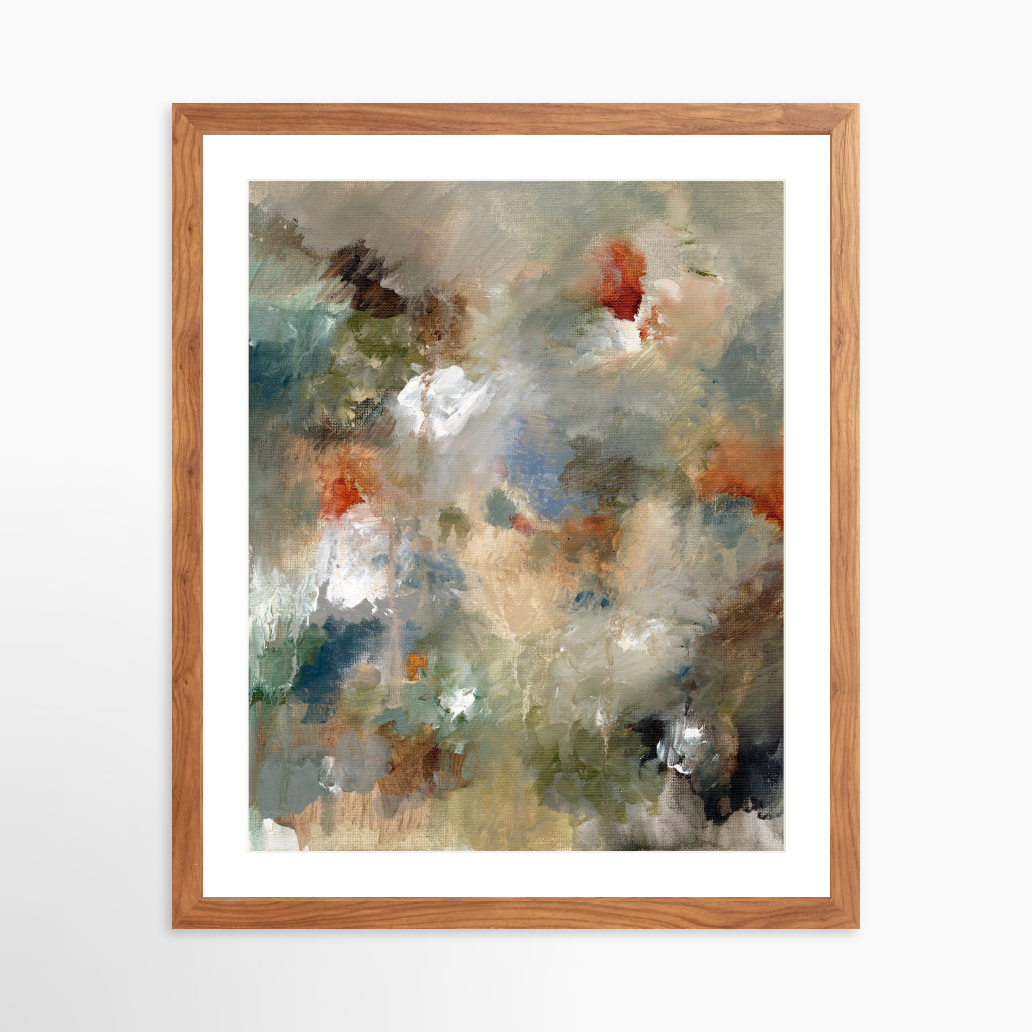 16x20 / Light Walnut Frame + White Mat