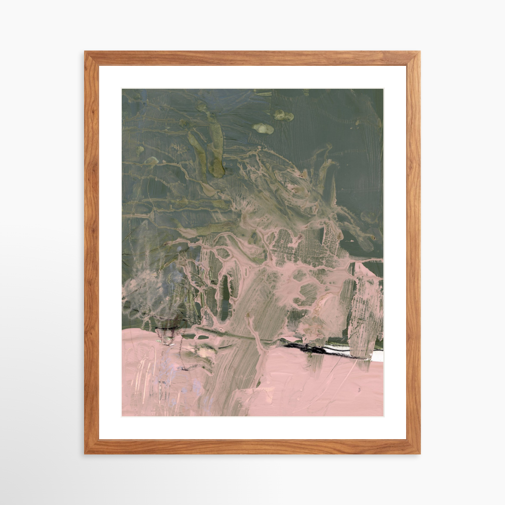 16x20 / Light Walnut Frame + White Mat