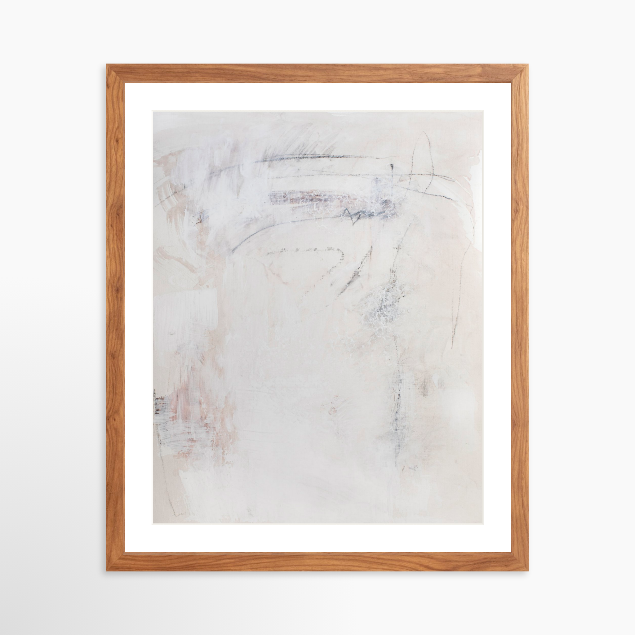 16x20 / Light Walnut Frame + White Mat