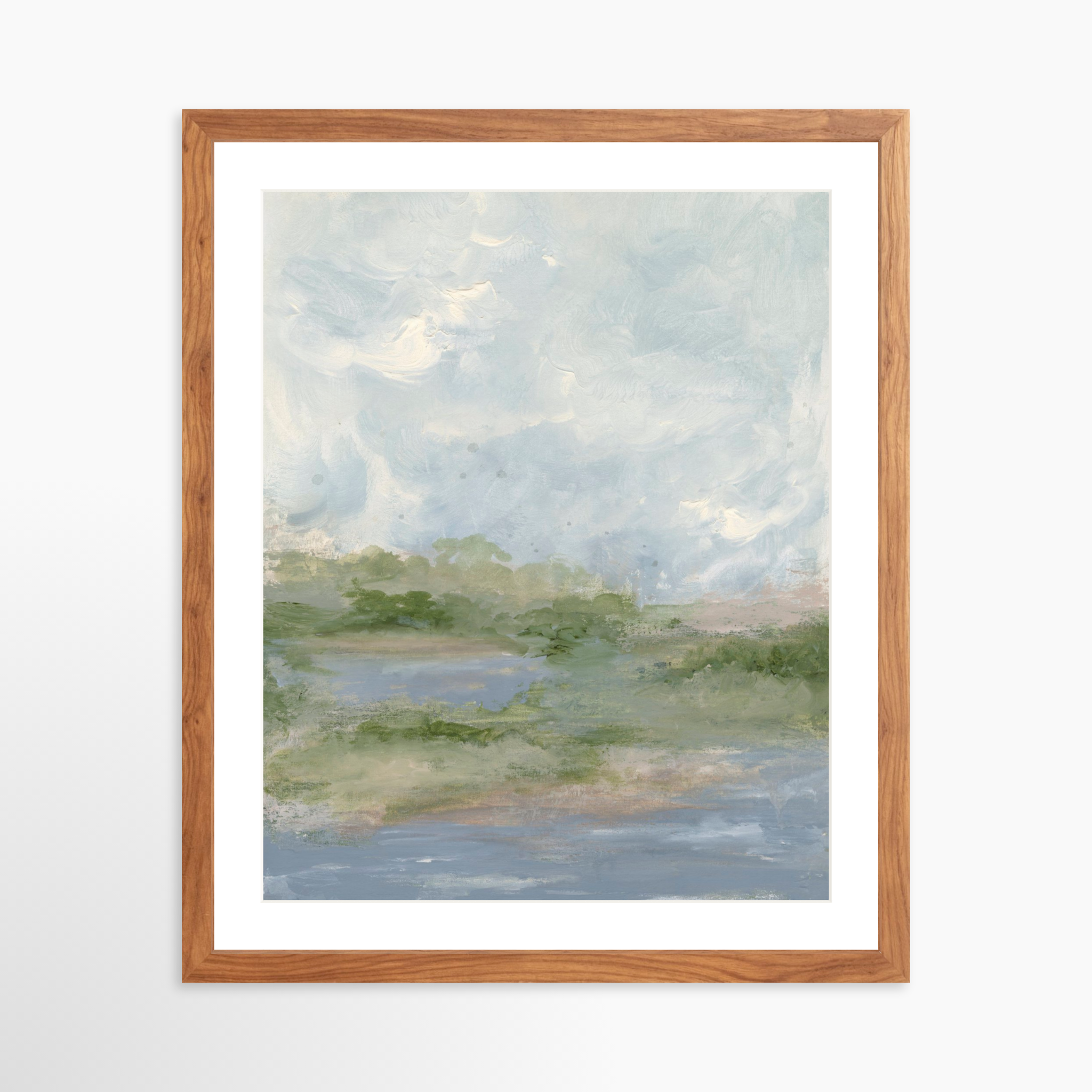 16x20 / Light Walnut Frame + White Mat