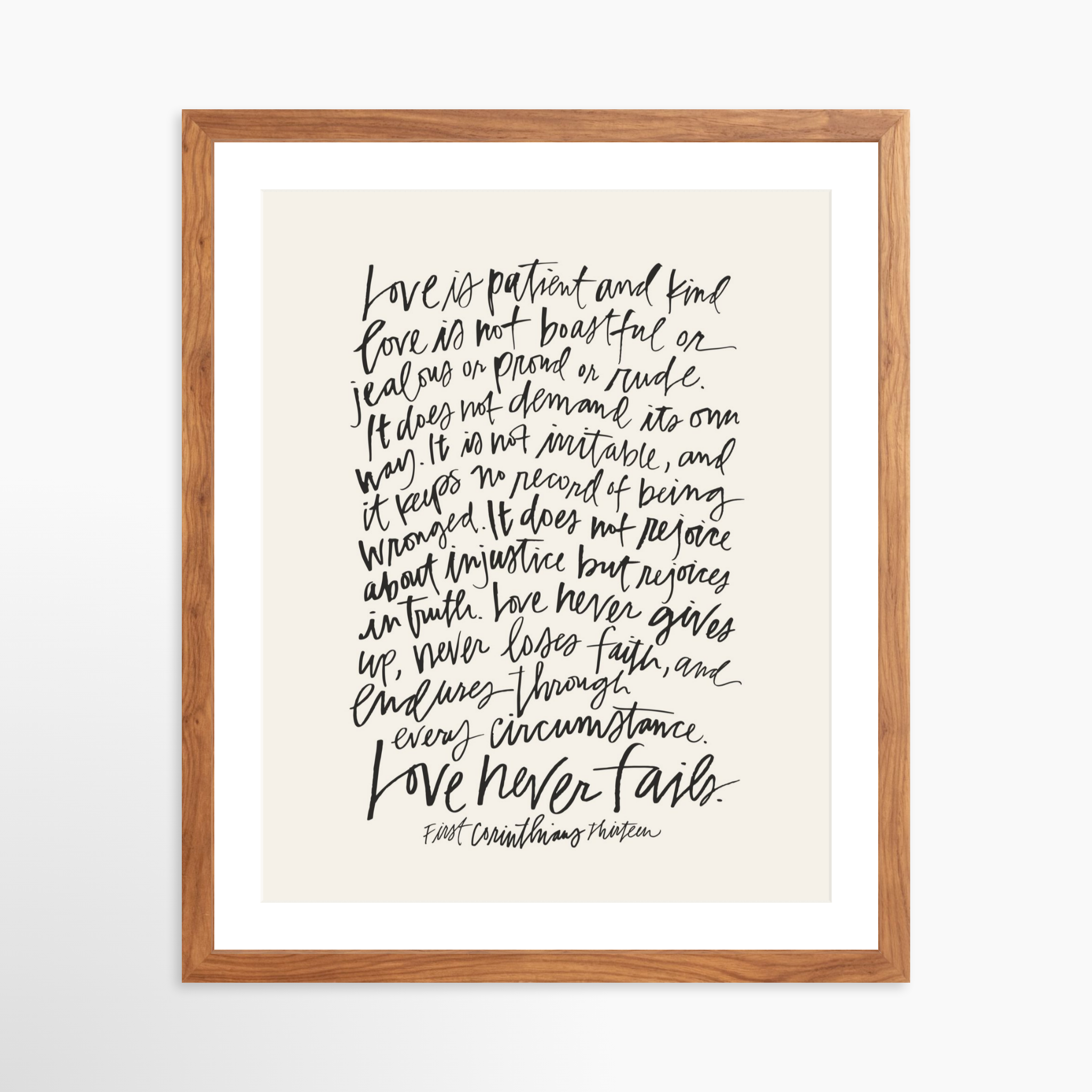 16x20 / Light Walnut Frame + White Mat