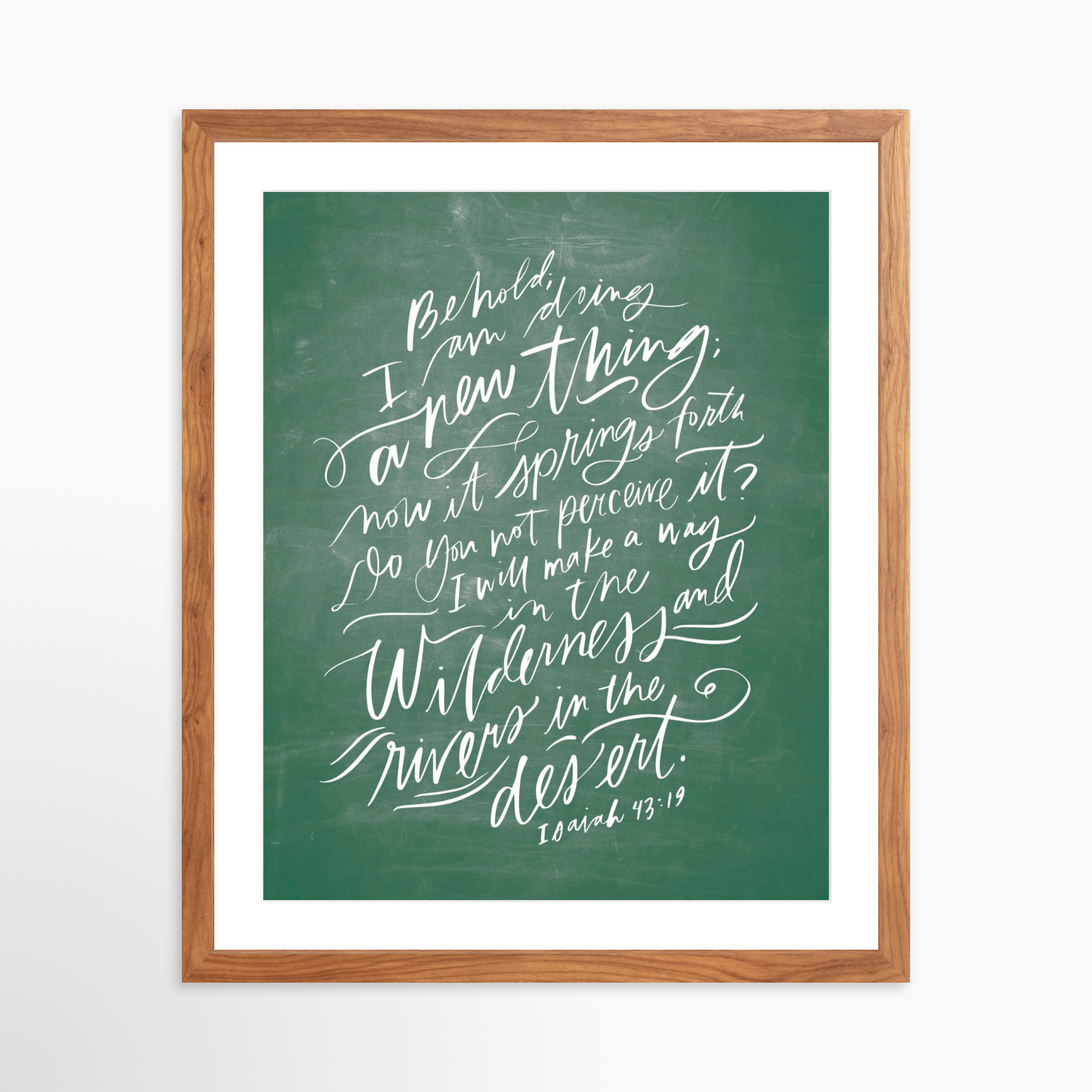 16x20 / Light Walnut Frame + White Mat