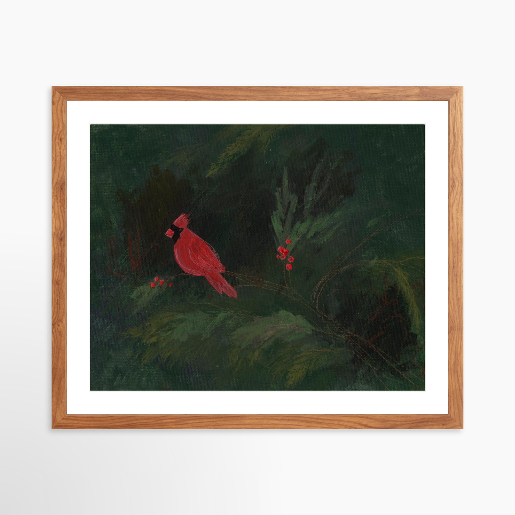 20x16 / Light Walnut Frame + White Mat