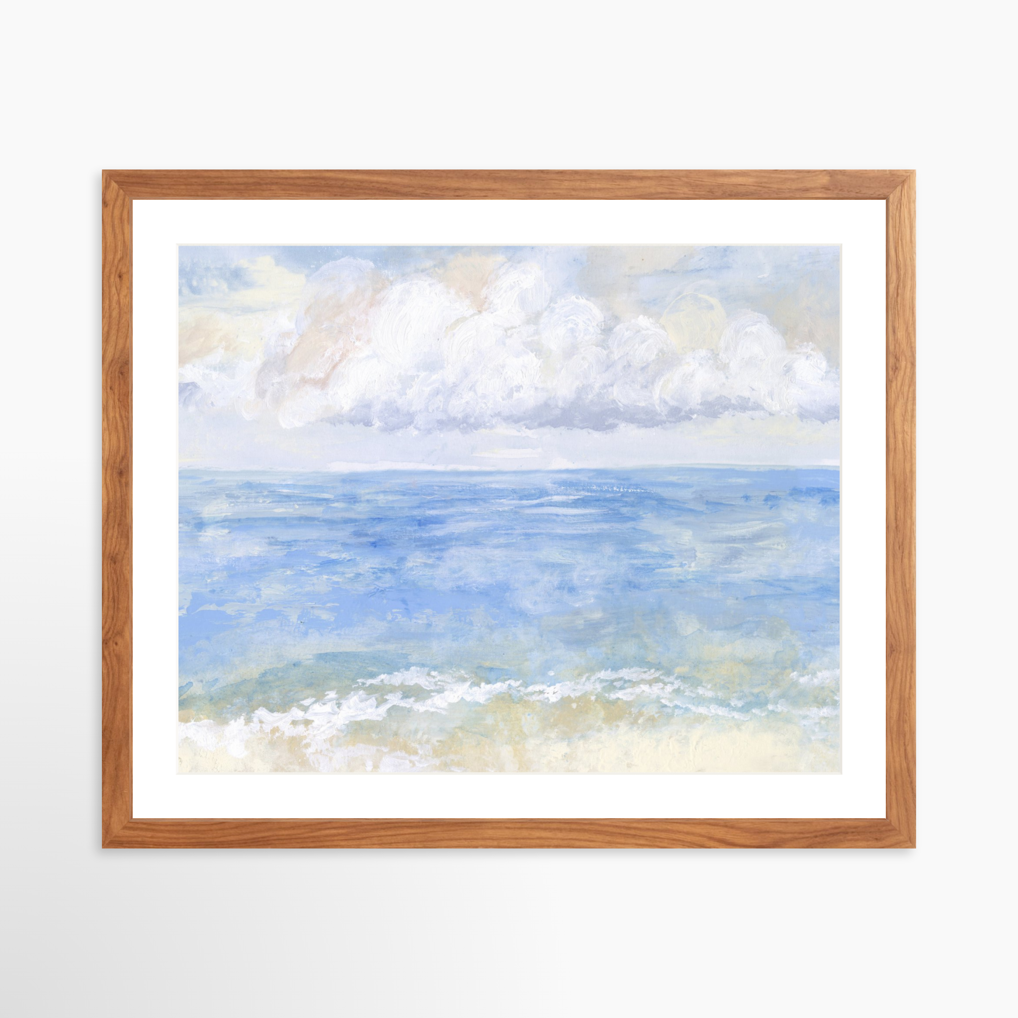 20x16 / Light Walnut Frame + White Mat