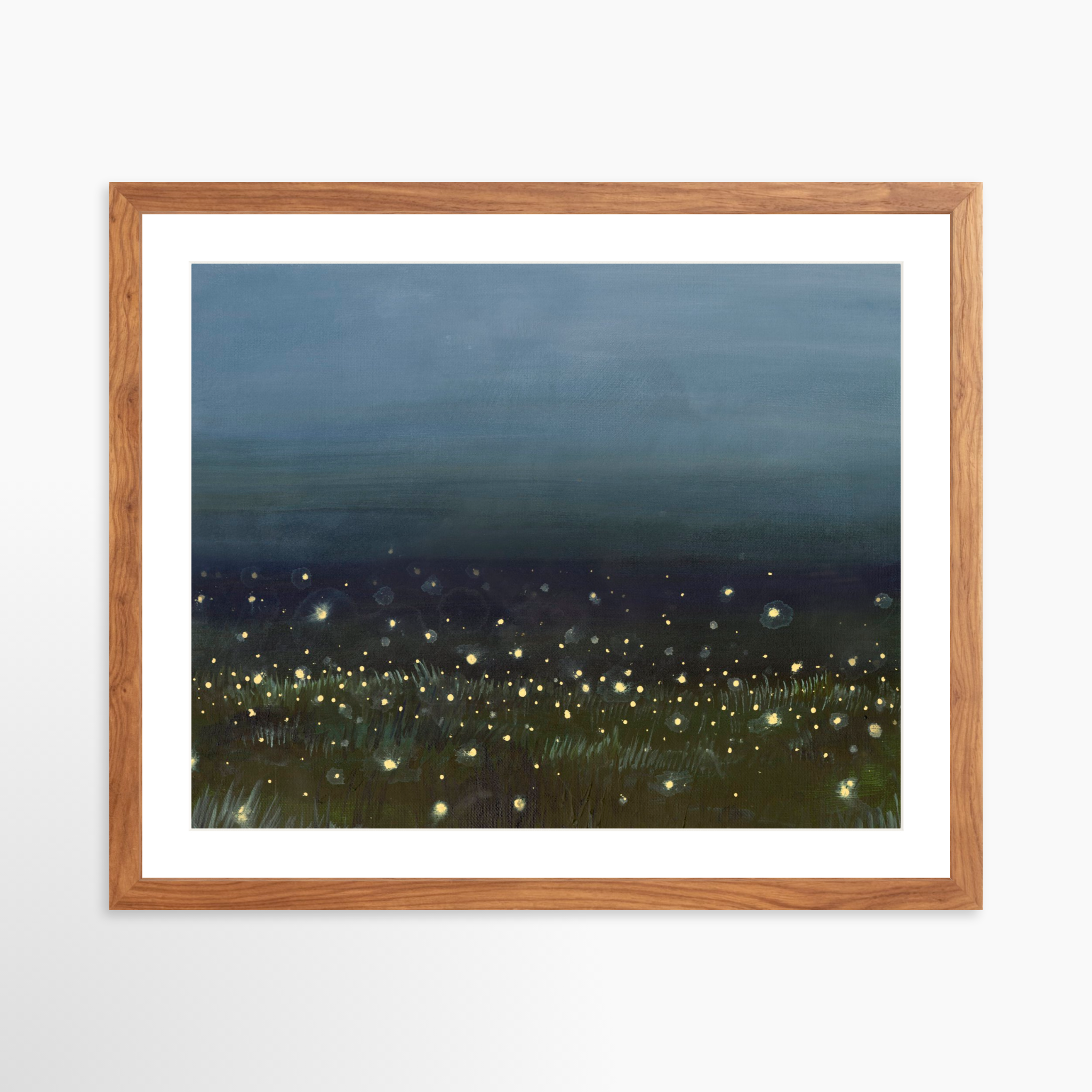 20x16 / Light Walnut Frame + White Mat