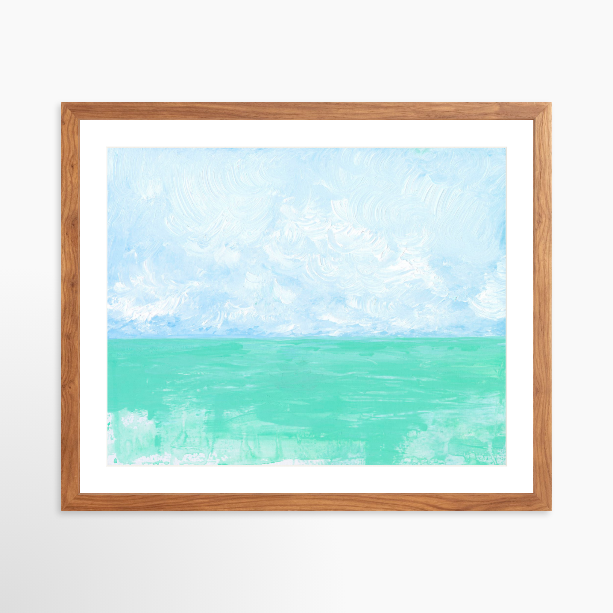 20x16 / Light Walnut Frame + White Mat