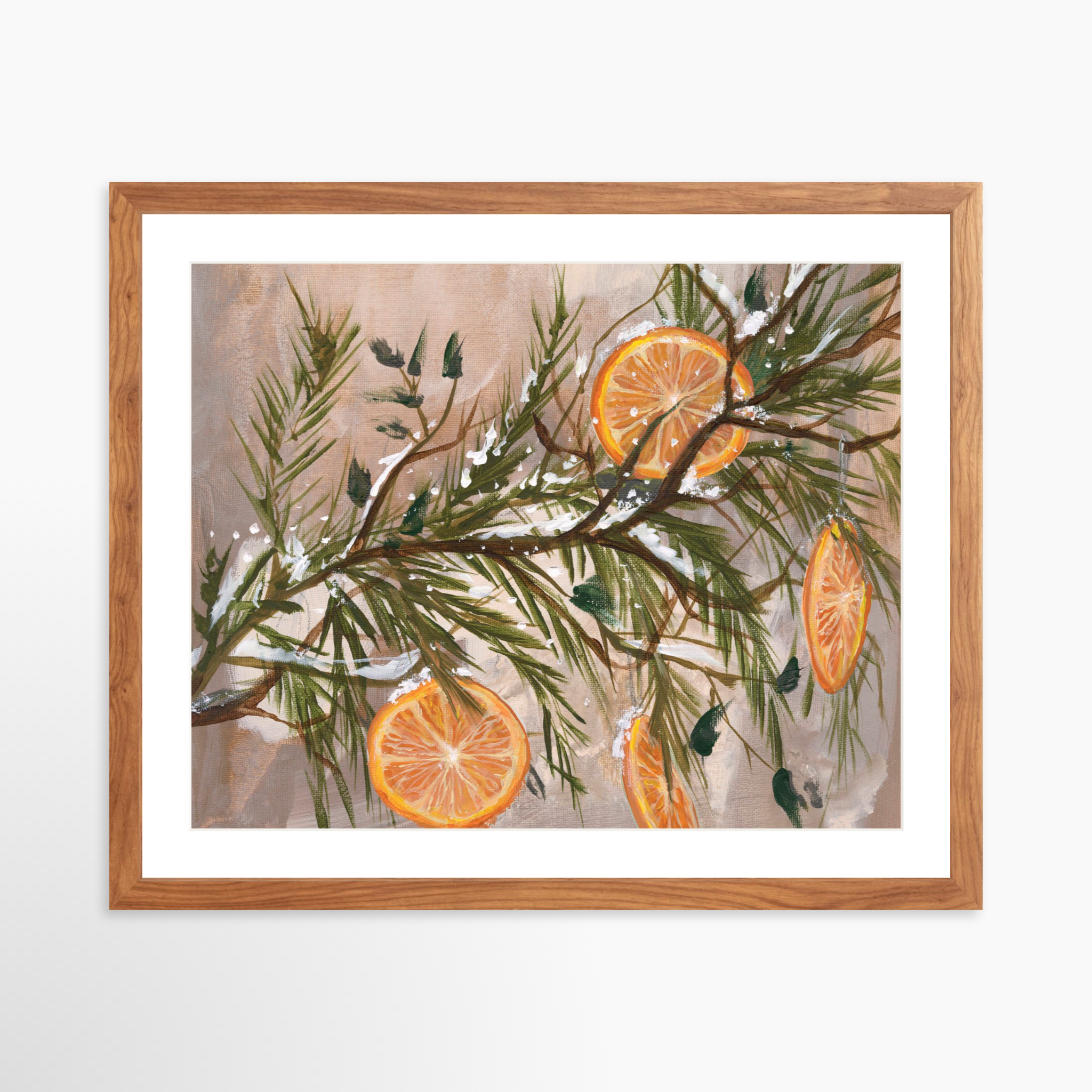20x16 / Light Walnut Frame + White Mat