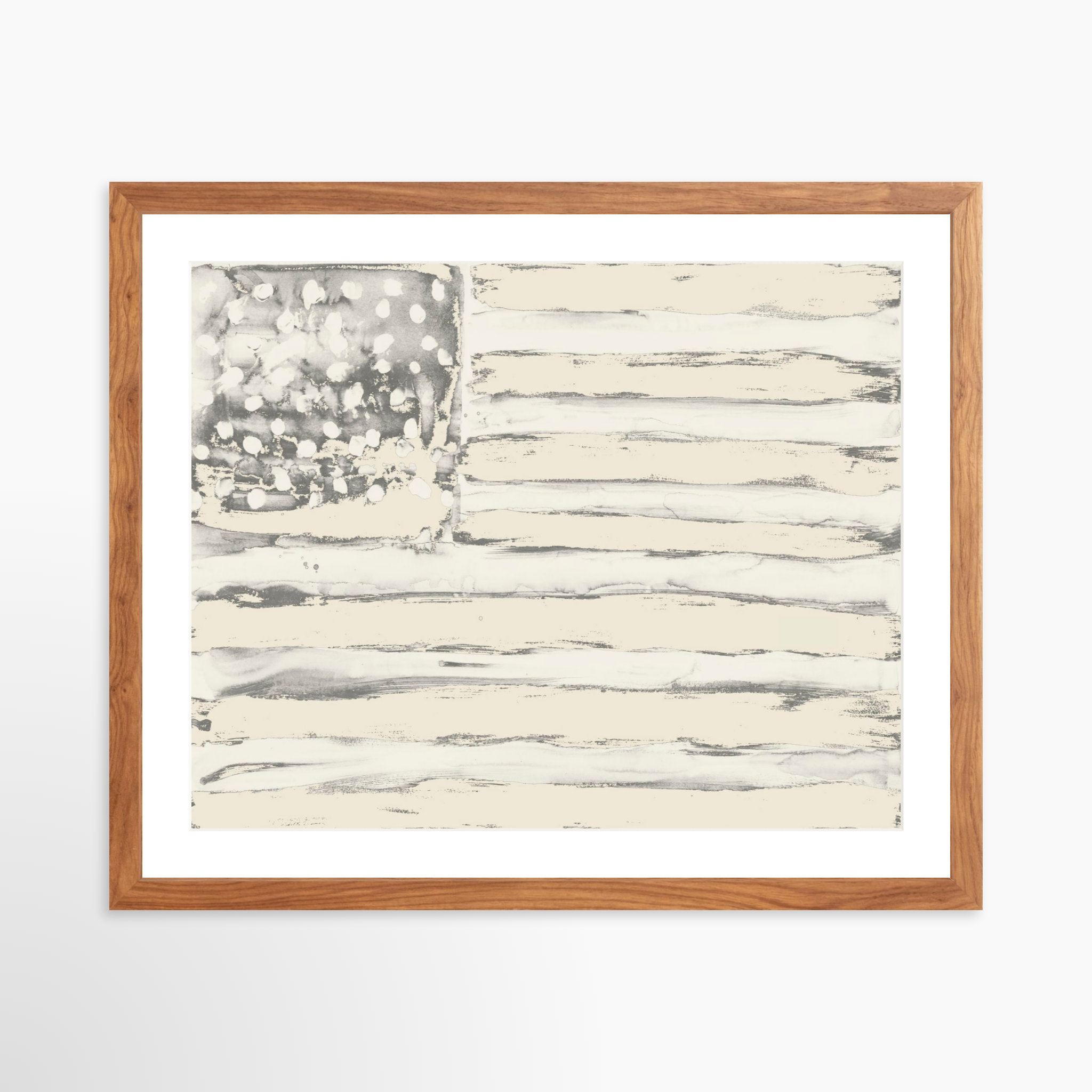 20x16 / Light Walnut Frame + White Mat