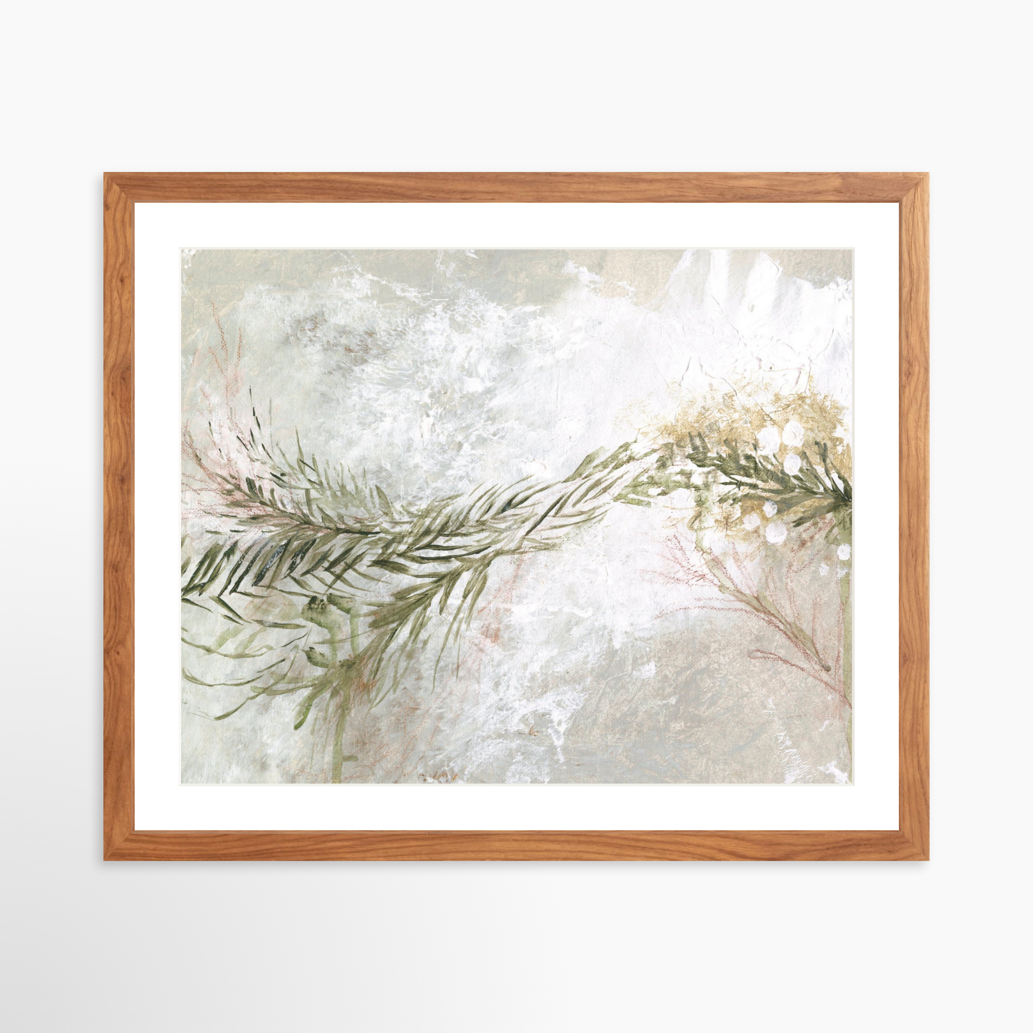 20x16 / Light Walnut Frame + White Mat
