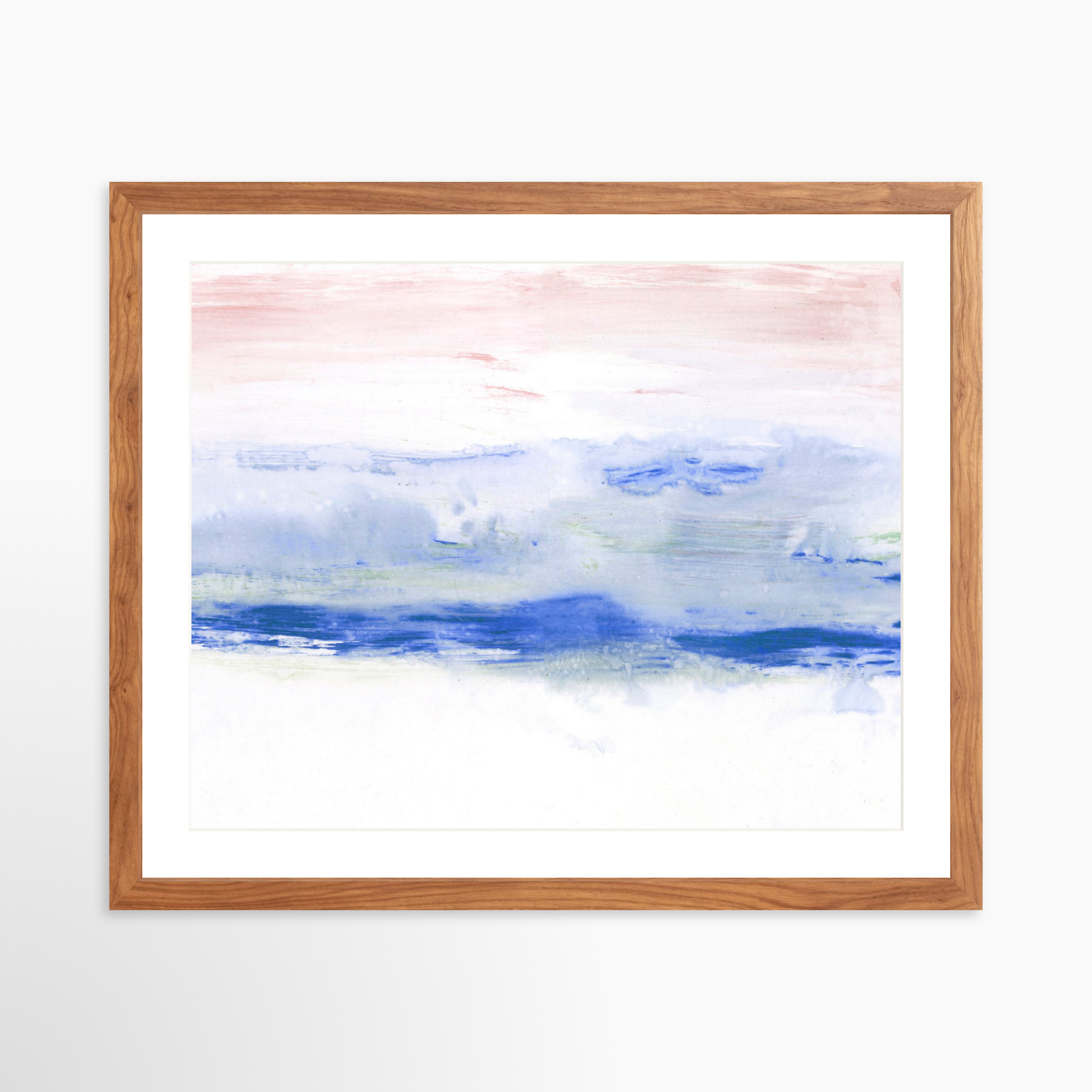 20x16 / Light Walnut Frame + White Mat