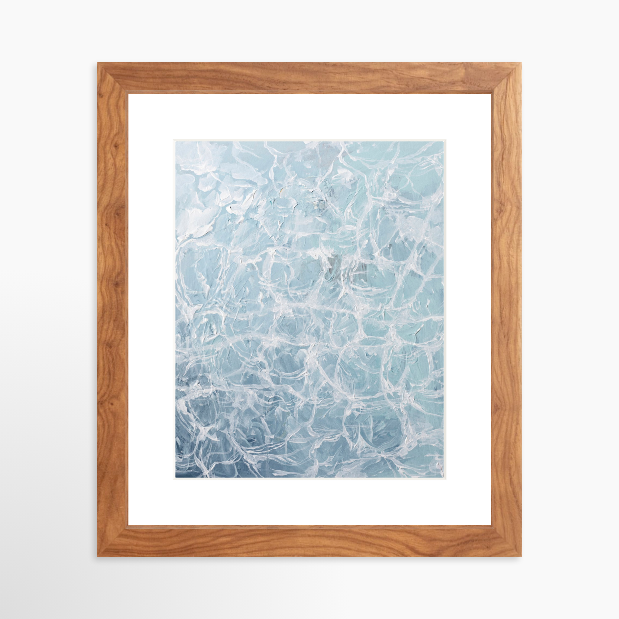 8x10 / Light Walnut Frame + White Mat