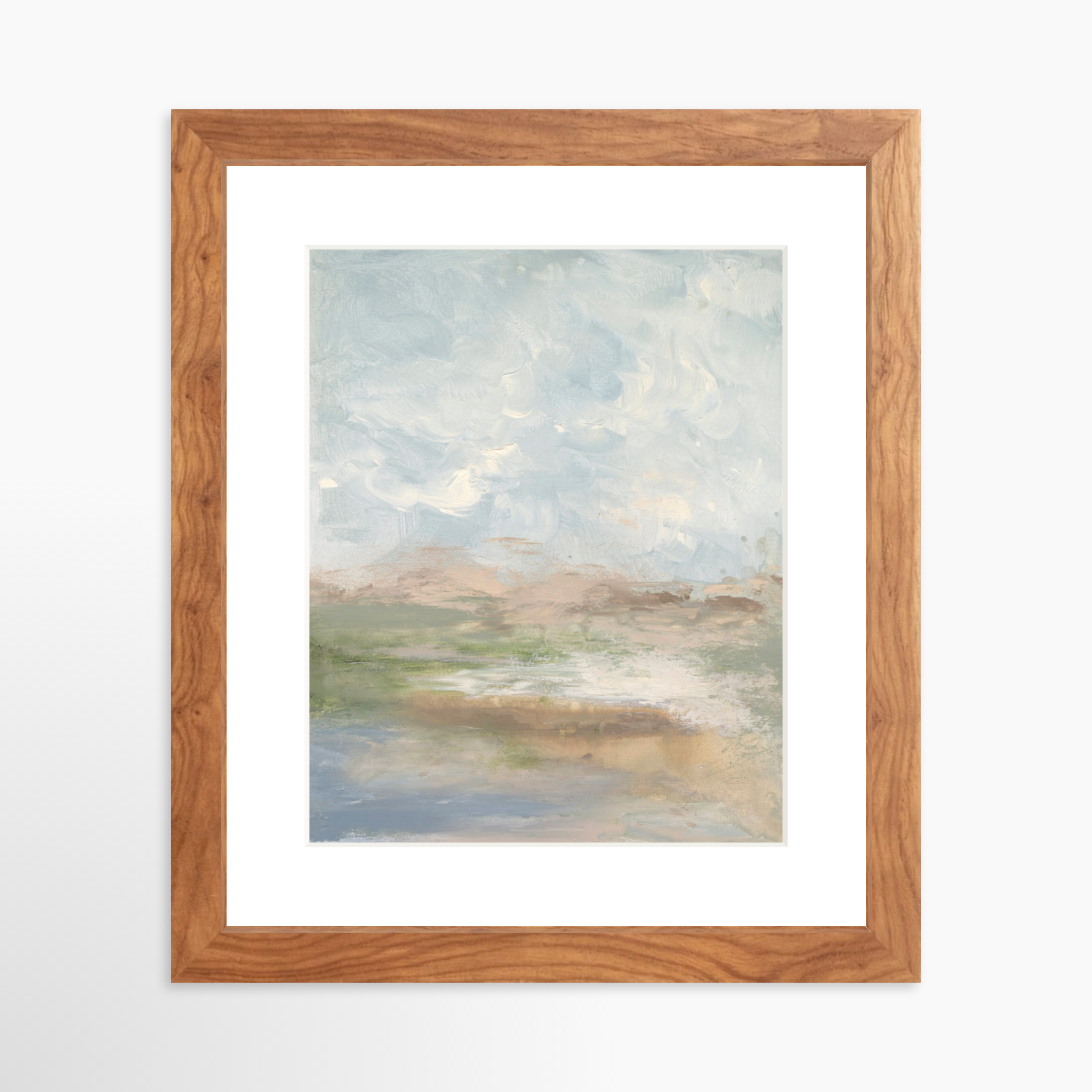 8x10 / Light Walnut Frame + White Mat