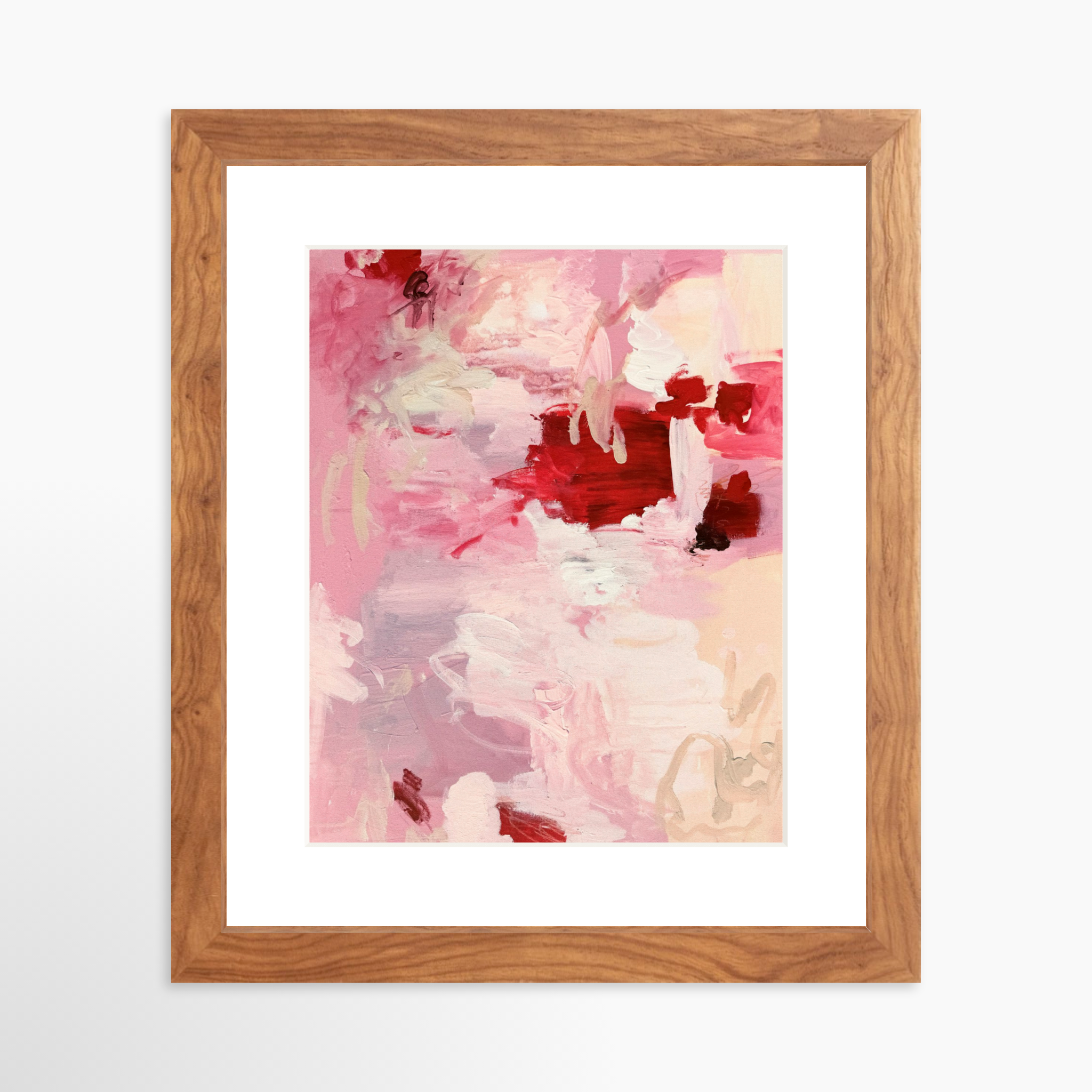 8x10 / Light Walnut Frame + White Mat